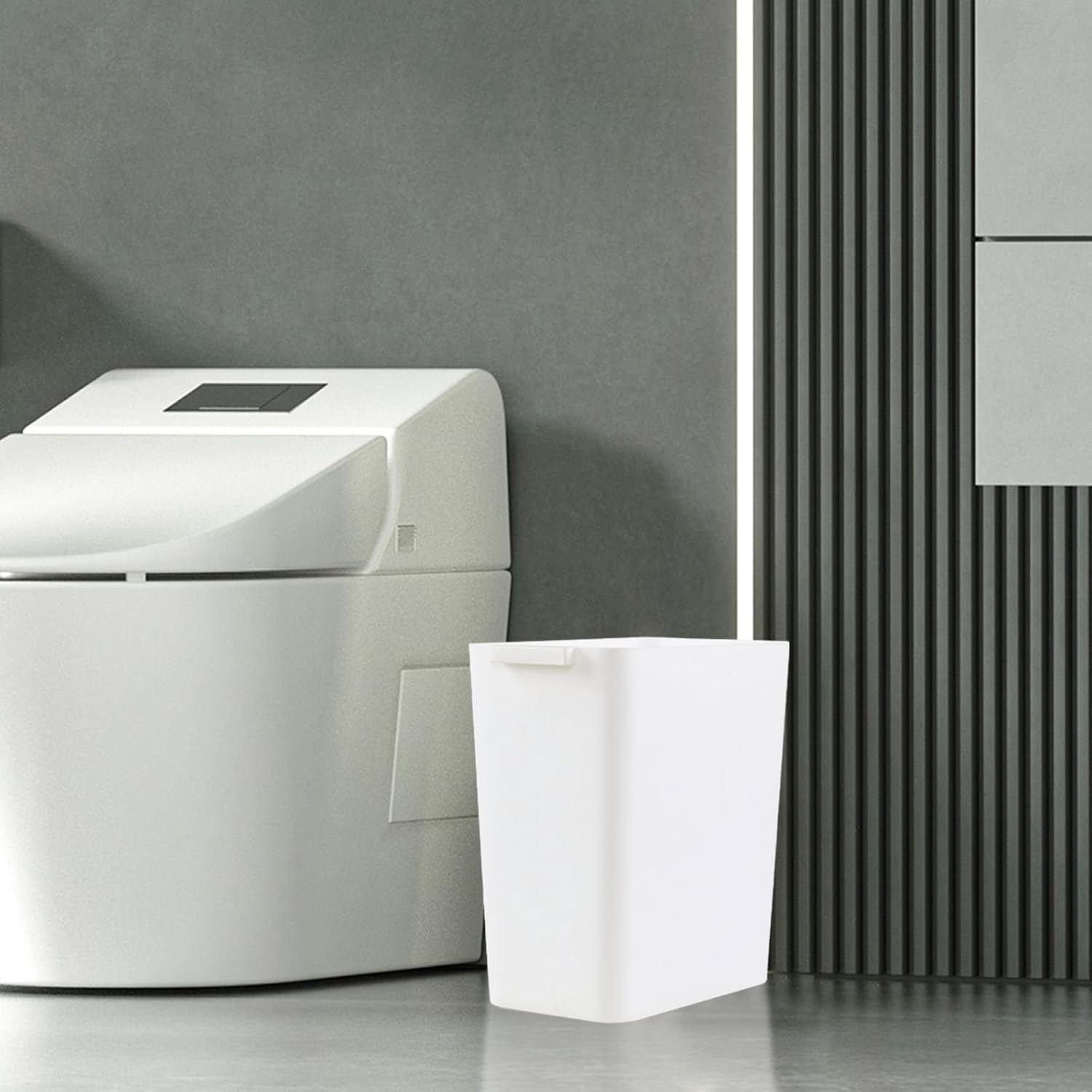 4.5 Gallon Deskside Plastic Wastebasket Rectangular, Open Garbage Container Basket for Office and