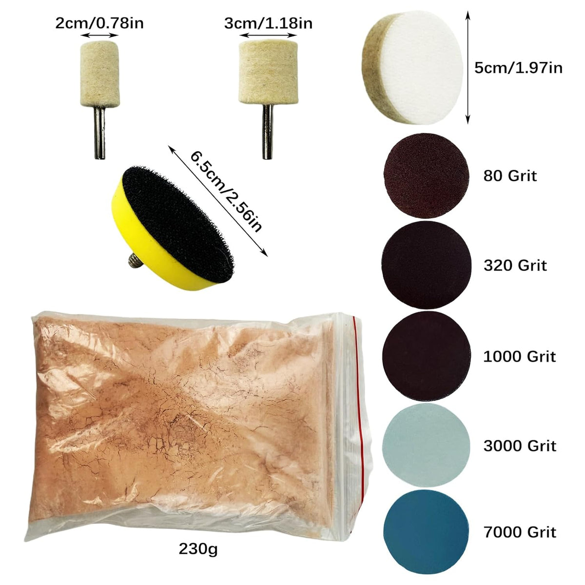 34Pcs Glass Polishing Kit, Multifunctional Scratch Remover Window Repair Tool for Window Repair