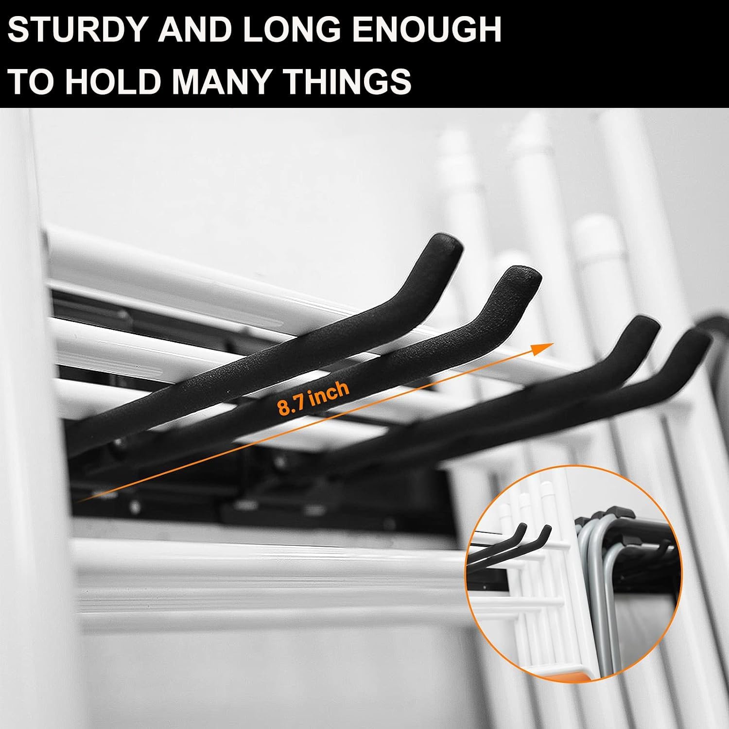 Wallmaster Garage Storage Organization Wall Mount, Garden Tool Rack Organizer Heavy Duty Folding