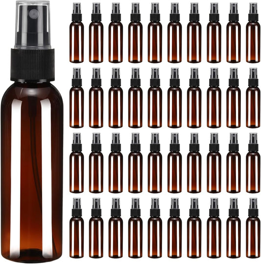 uxcell 100Pack Spray Bottles, 2Oz/60ML Reusable Clear Empty Mist Plastic Mini Travel Bottle