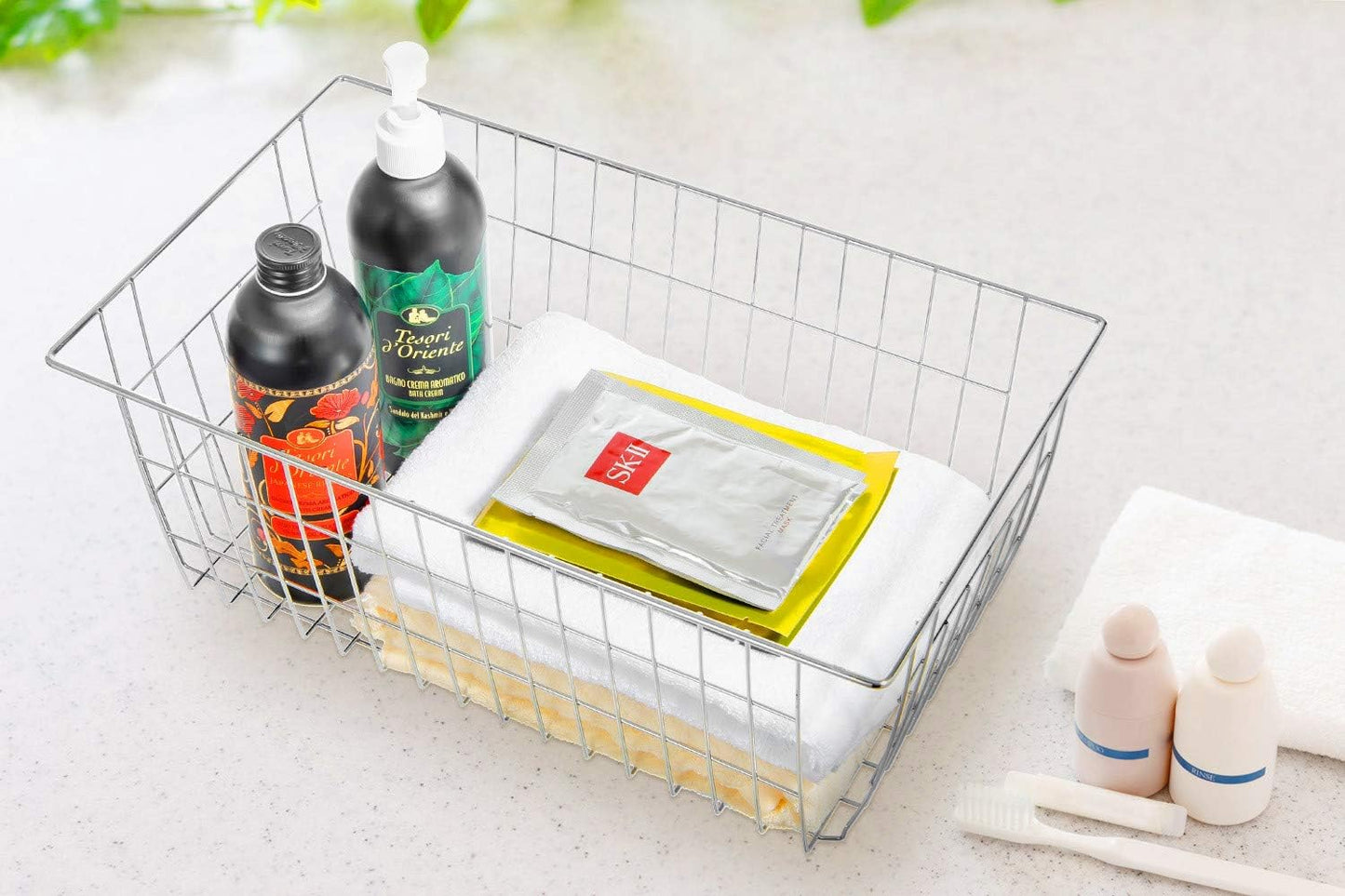 Freezer Wire Storage Baskets,Farmhouse Organizer Storage Bins Large Organizer Bins for Laundry
