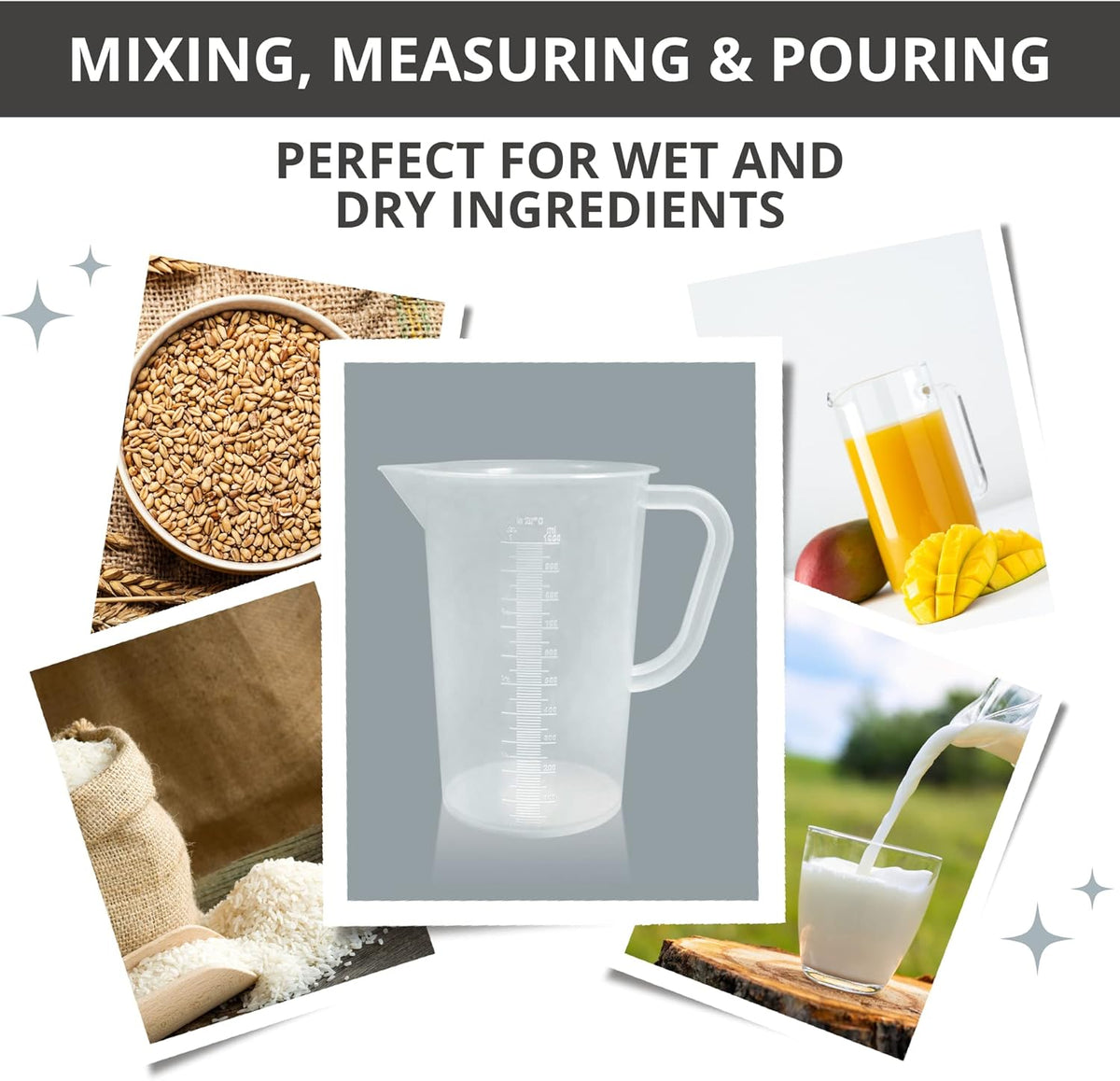 Plastic Graduated Measuring and Mixing Pitcher - 1000ml Plastic Graduated Measuring Pitcher - Large