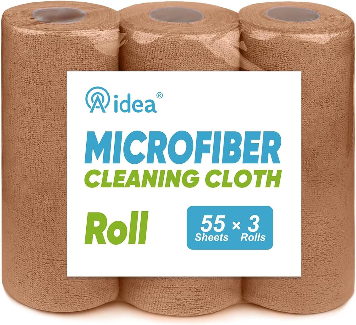 AIDEA Microfiber Cleaning Cloth 165 Sheets 3 Roll, Microfiber Towels for Cars, Shop Rags Washable