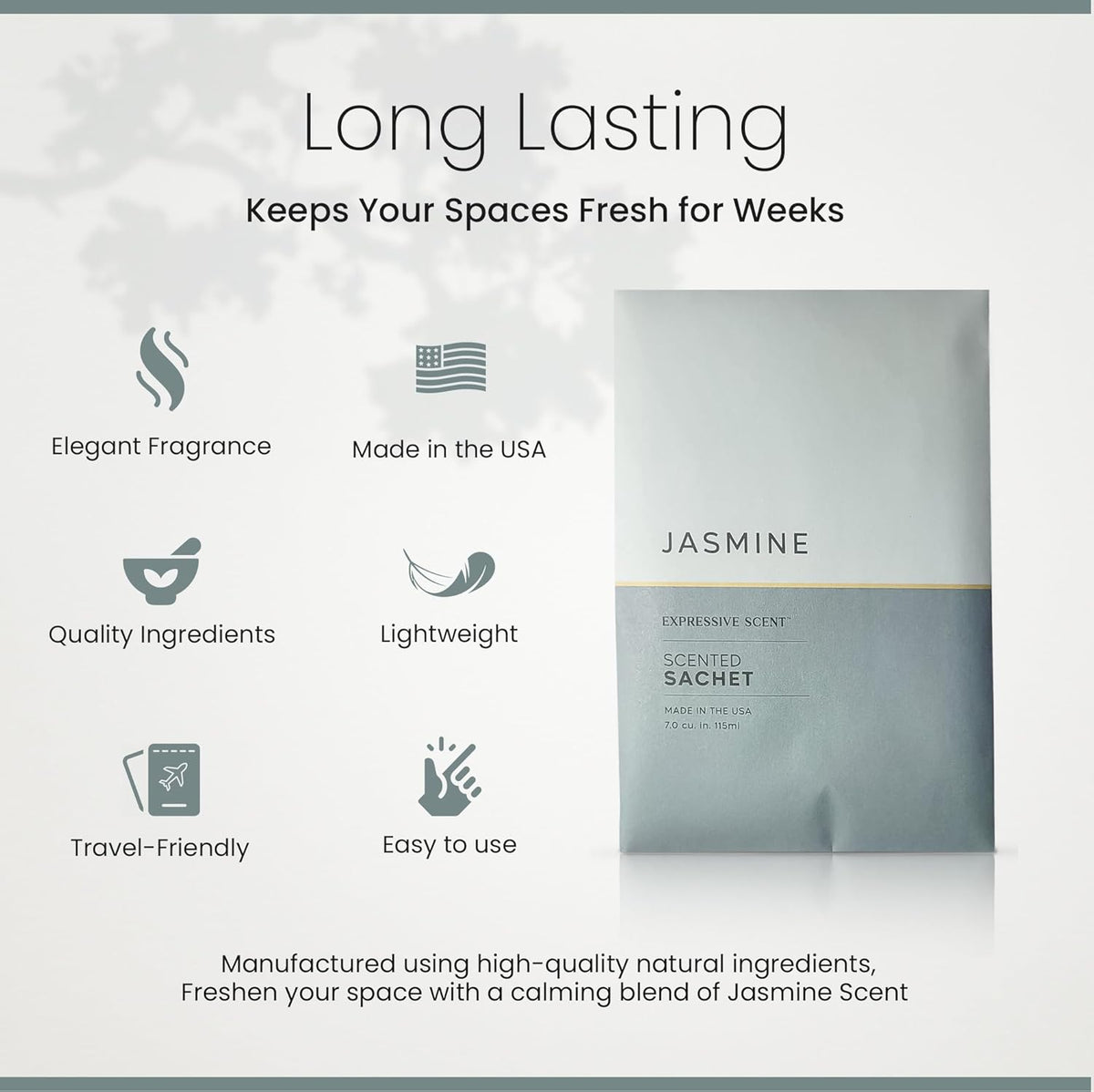 Expressive Scented Sachet Pouches – Perfect Jasmine Air Freshener & Closet Deodorizer for Drawers