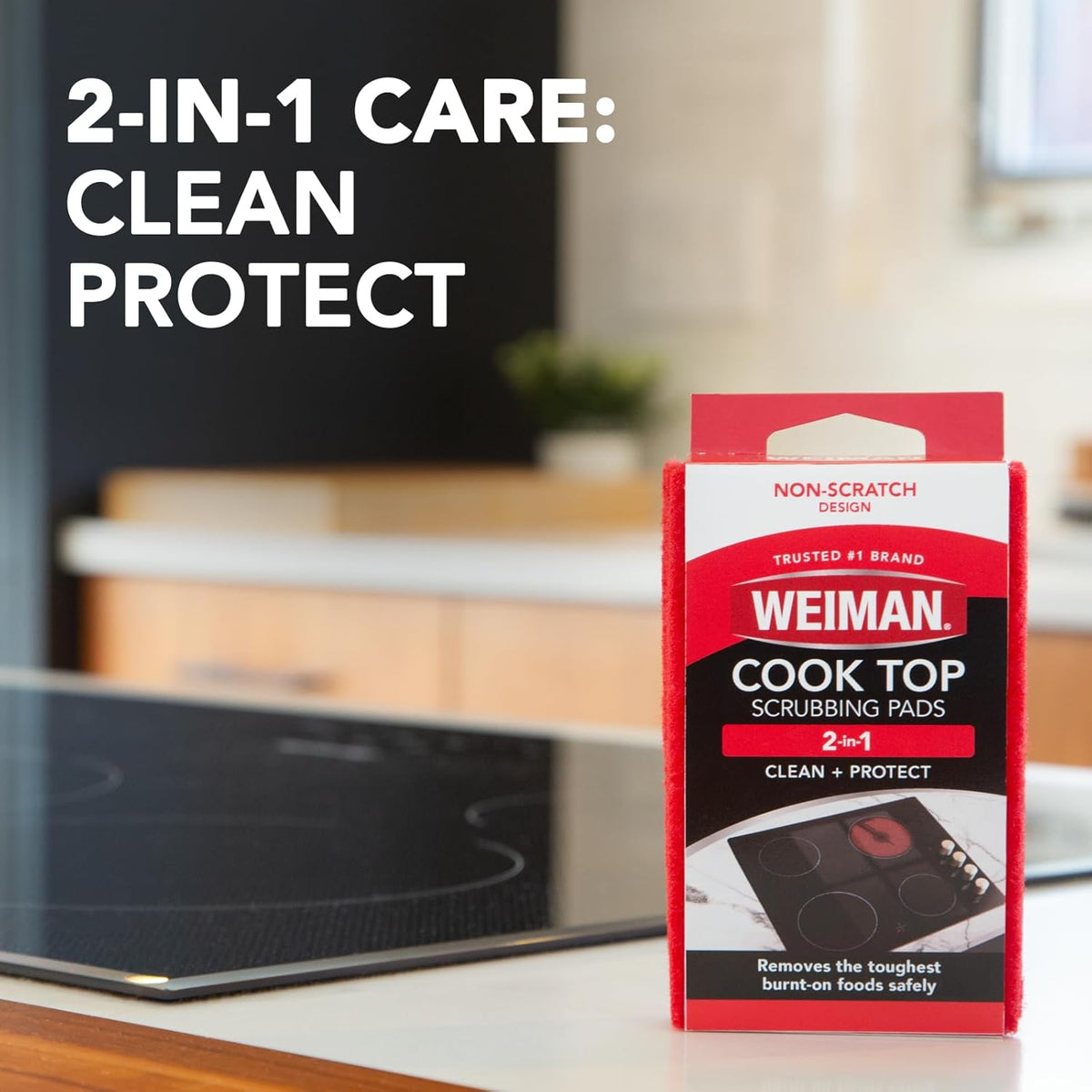Weiman Ceramic and Glass Cooktop Cleaner - Heavy Duty Cleaner and Polish (10 Ounce Bottle and 3
