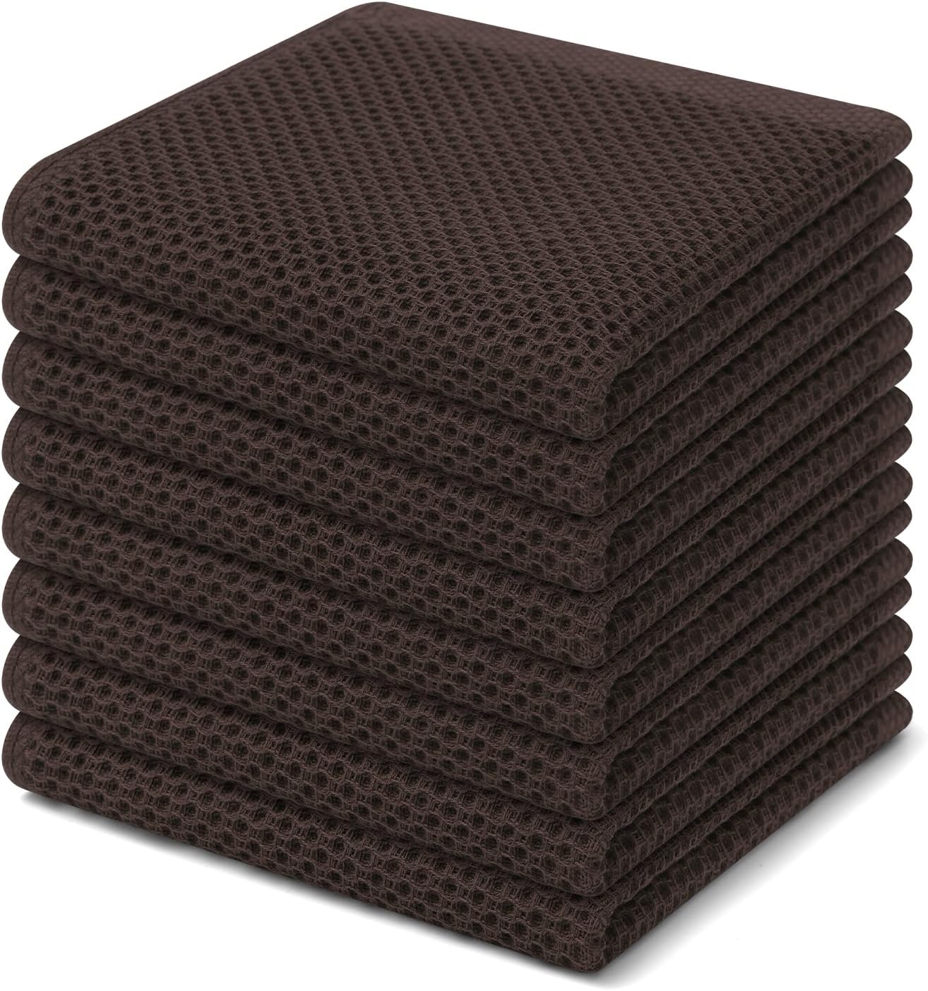 Homaxy 100% Cotton Waffle Weave Kitchen Dish Cloths, Ultra Soft Absorbent Quick Drying Dish Towels