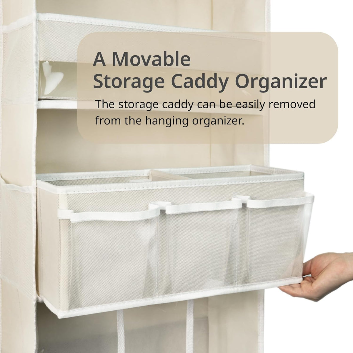 Door Hanging Storage Organizer,with 3 Bins 1 Movable Baby Diaper Caddy,1 Large capacity diaper