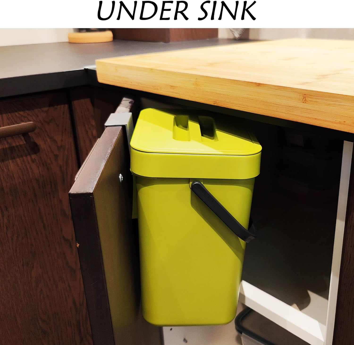 stonespace Small Kitchen Trash Can with Lid, Compost Bin Indoor Kitchen Sealed, Under Sink Trash