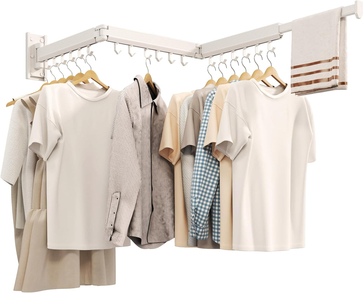 Wall Mounted Clothes Drying Rack, Collapsible Laundry Drying Rack, Retractable Foldable Drying Rack