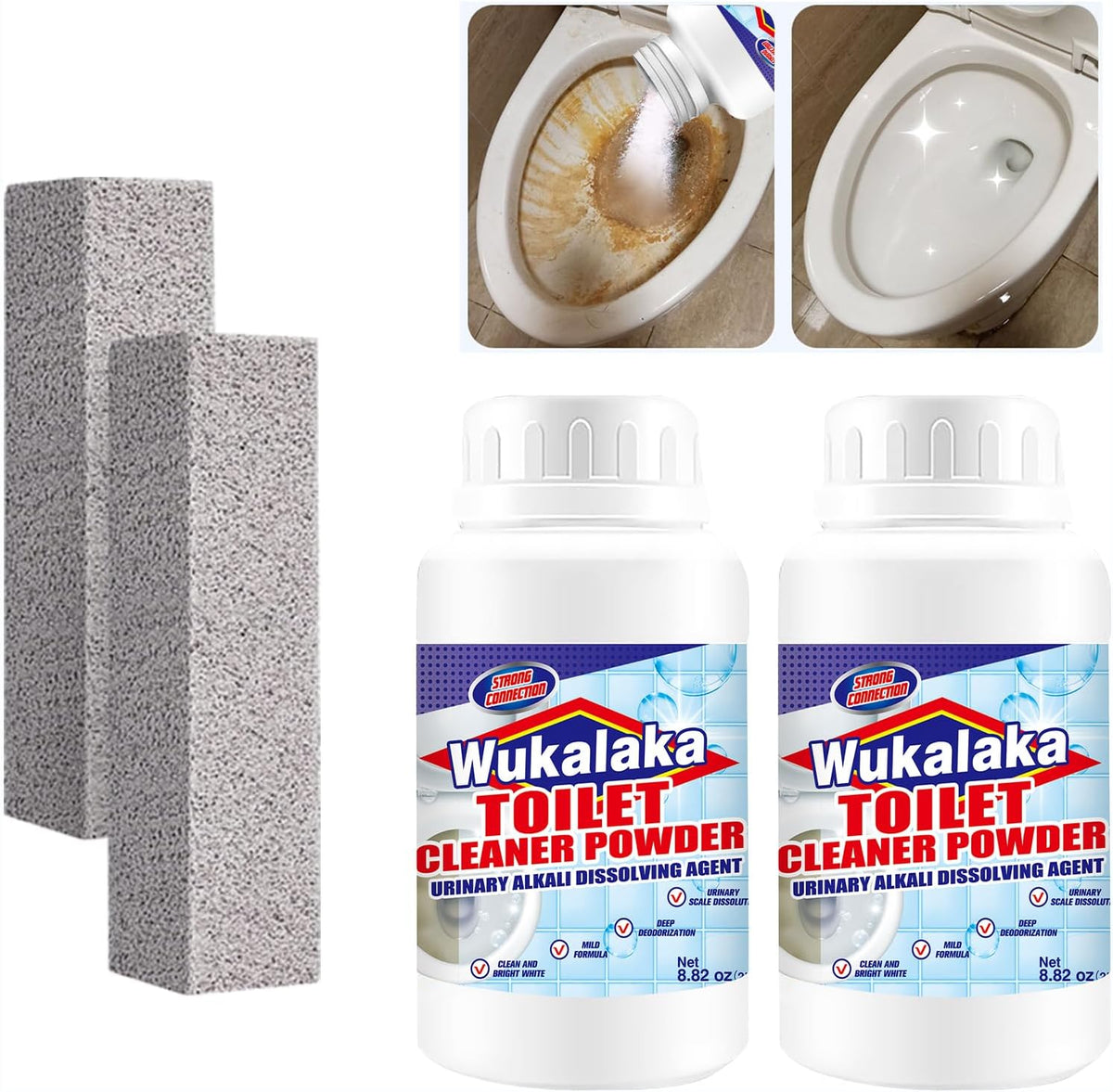 Pumice Stone for Toilet Cleaning Bowl Stick, Pumice Stone for Cleaning Hard Water Ring Remover for