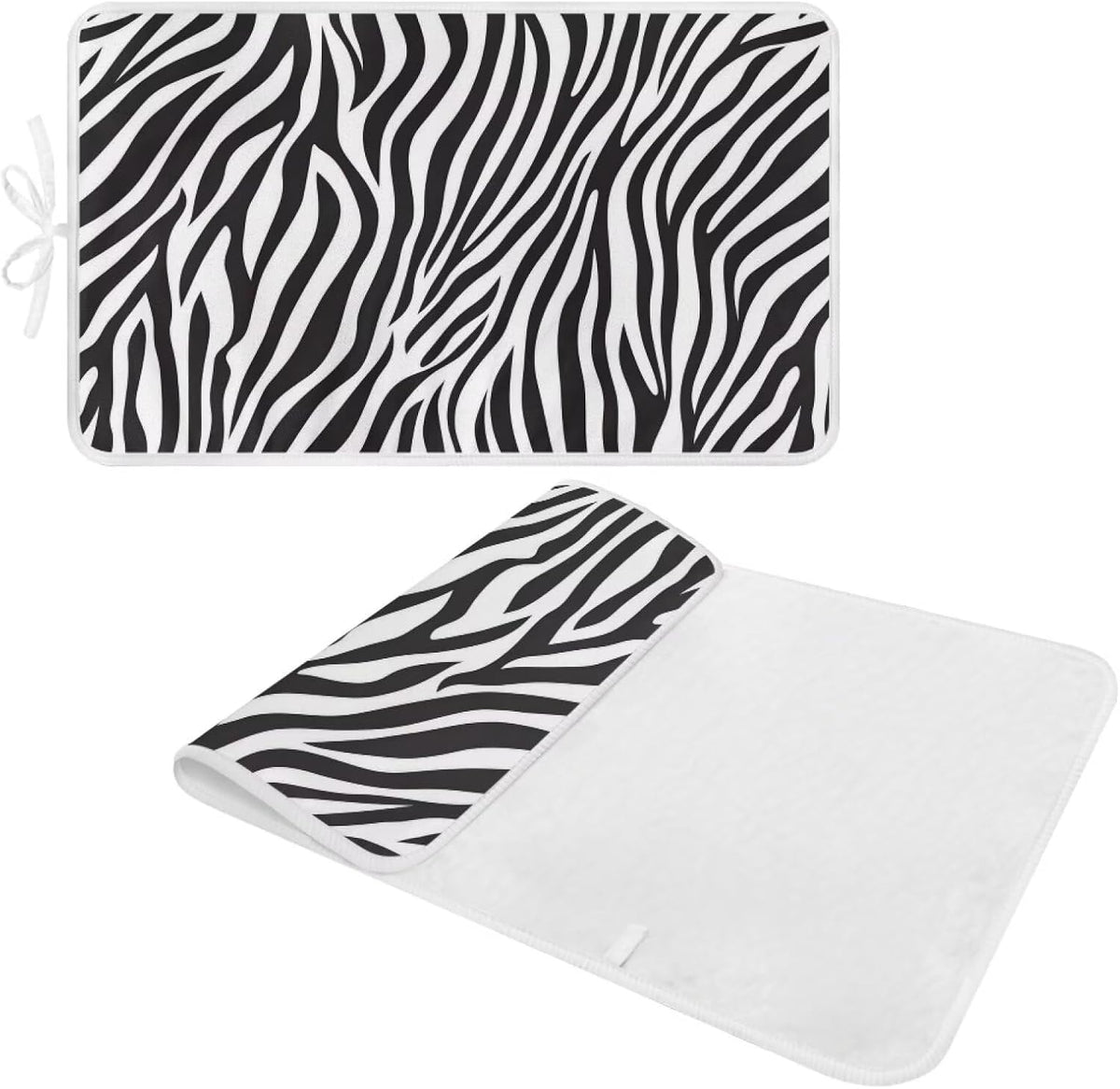 Zebra Print Ironing Mat Portable Iron Pad Magnetic Cover and Padding for Top of Washer, Dryer