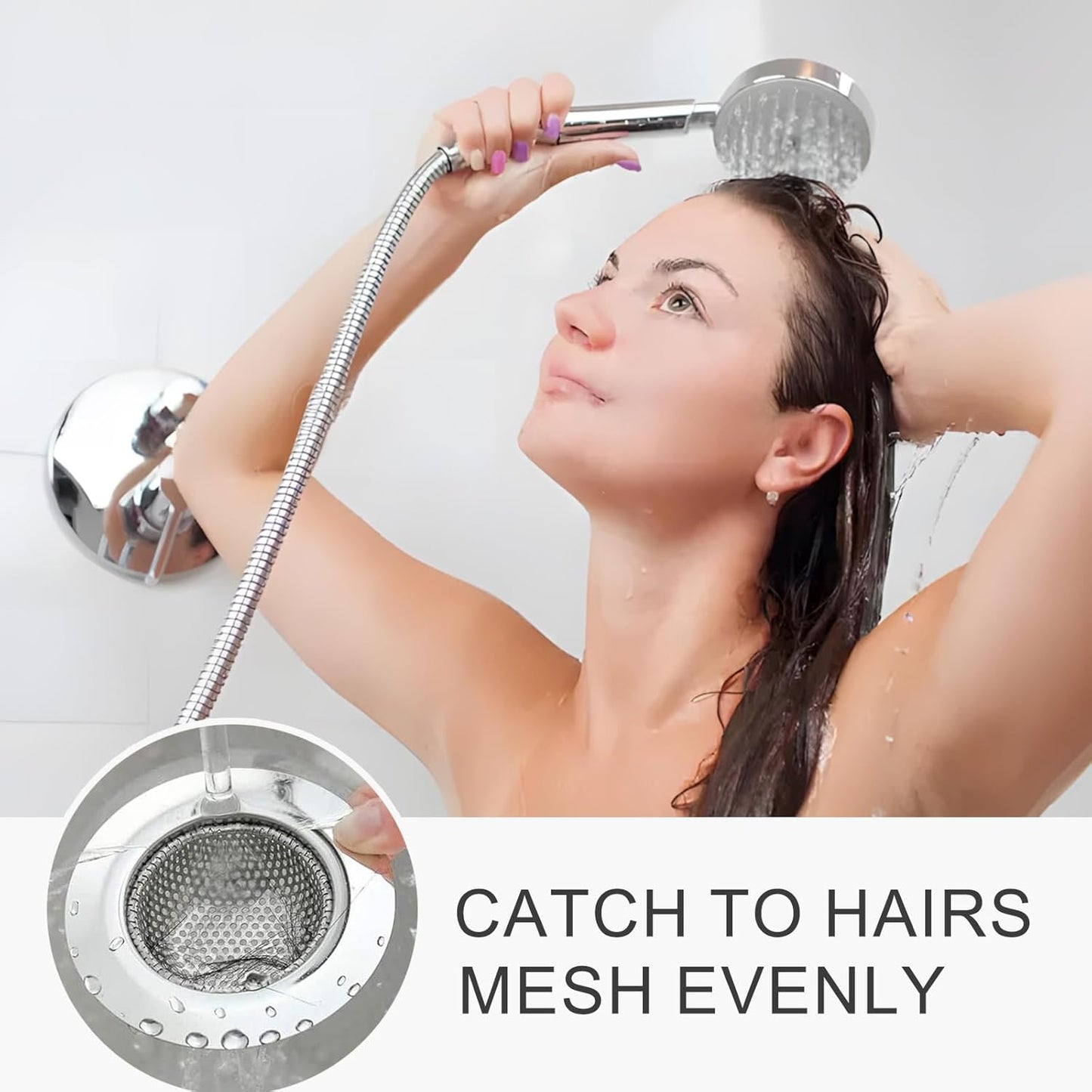 3pcs Heavy Duty Stainless Steel Slop Basket Filter Trap, 4.5" Top / 2.95" Mesh Metal Sink