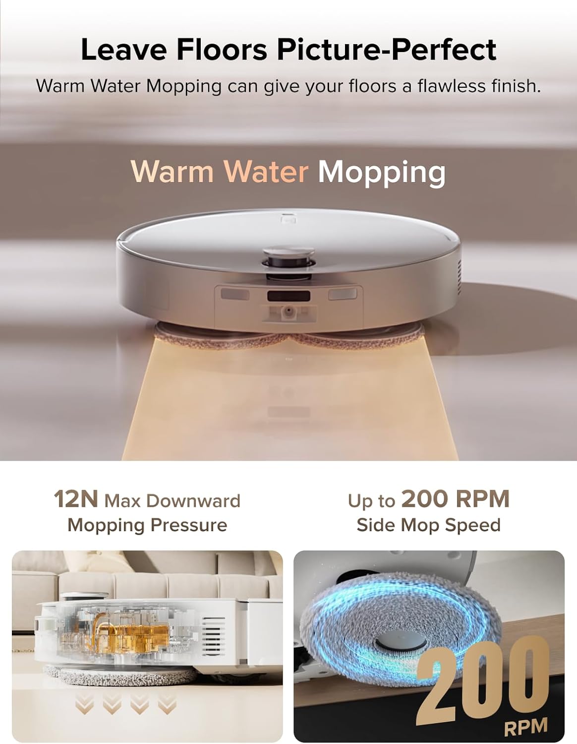 roborock Qrevo CurvX Robot Vacuum and Mop, 22,000Pa Suction, 3.14’’ Ultra Slim, Dual Anti-Tangle