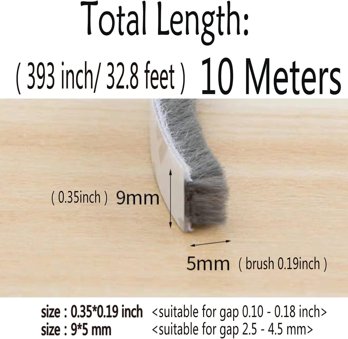 Weather Stripping Brush for Sliding Windows/Doors Frame Side,Pile Self Adhesive Weatherstrip Seal