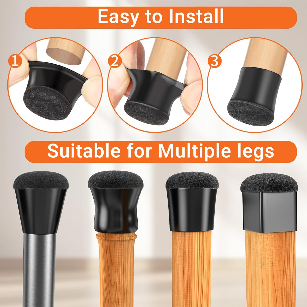 Chair Leg Floor Protectors Extra Small 16 Pcs,Silicone Chair Leg Protectors for Hardwood