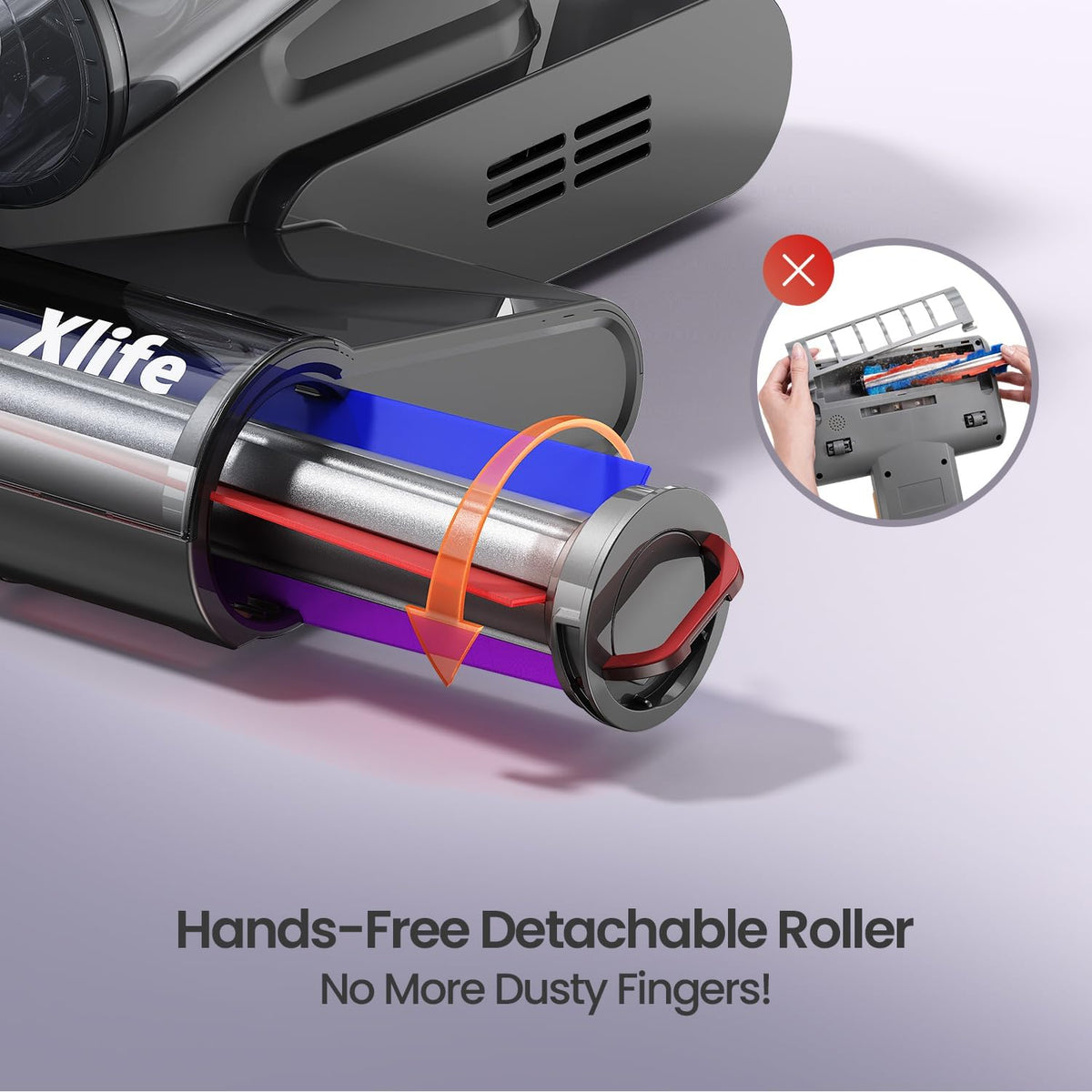Xlife Mattress Vacuum Cleaner with UV-C Light, 140F° Heating, 550W 16KPA Suction, HEPA Filter for
