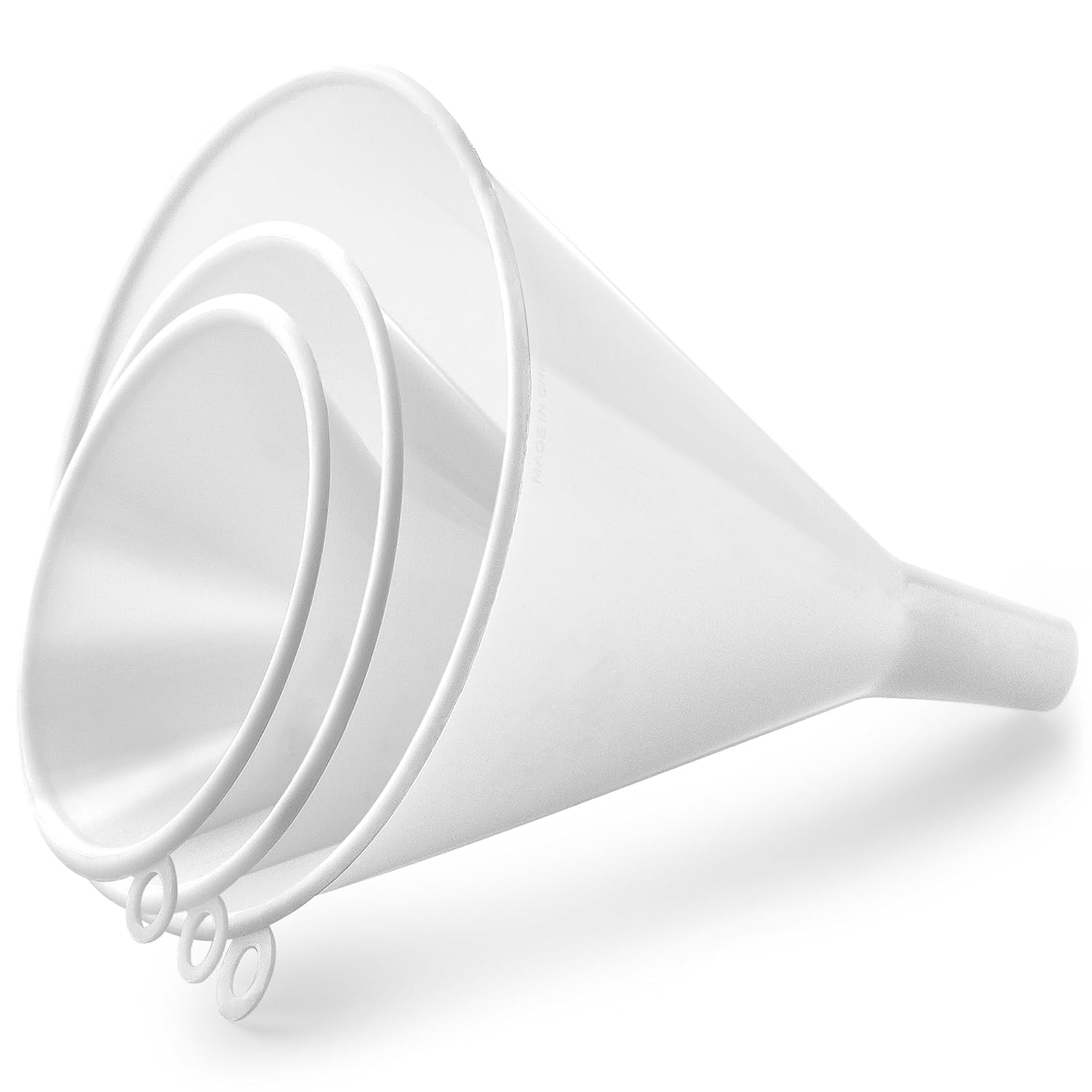 Zulay Kitchen 3-Piece Plastic Funnel Set - Large, Medium, and Small Kitchen Funnels Pouring Spout