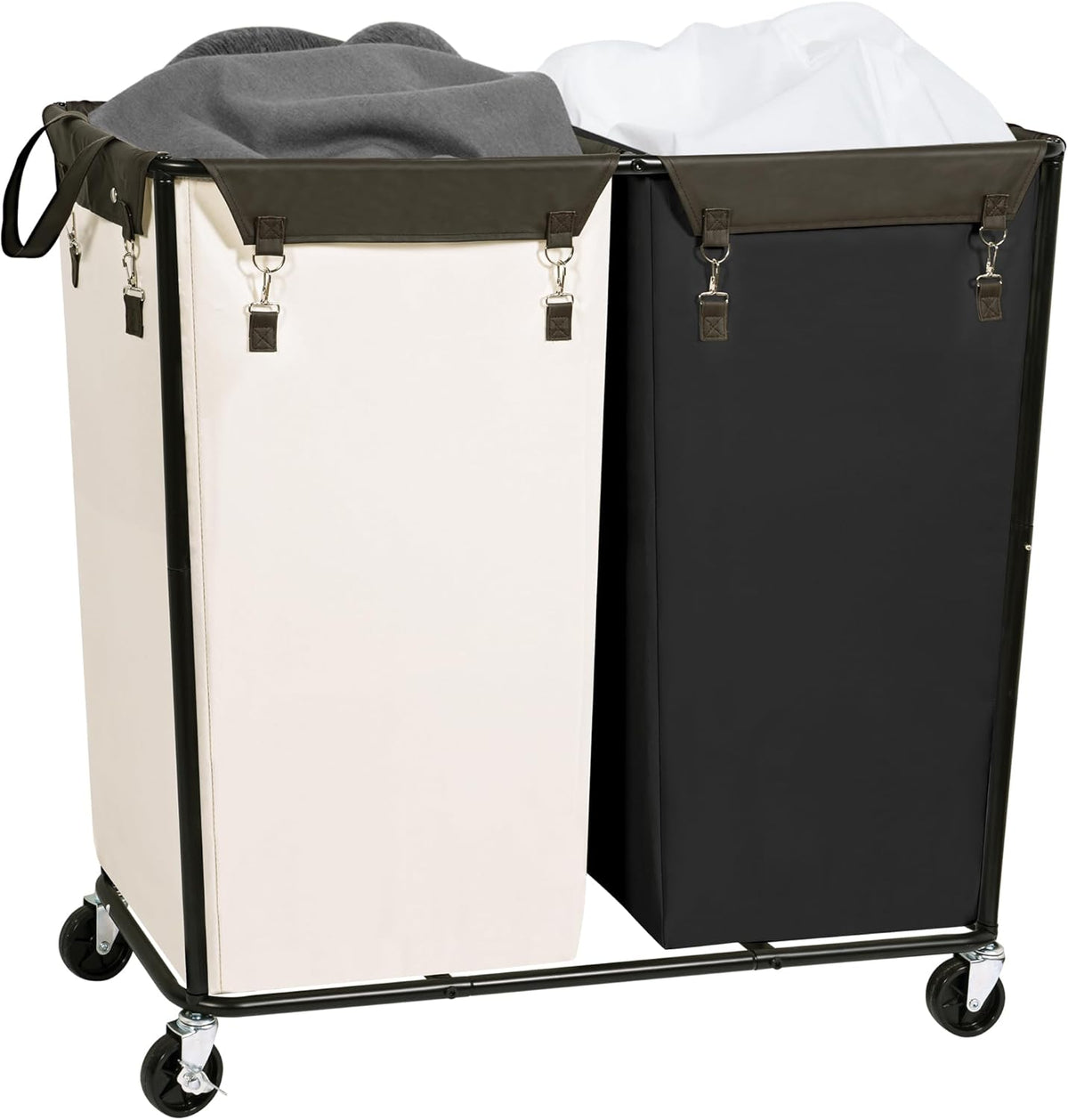 STORAGE MANIAC Commercial Laundry Hamper with Heavy Duty Steel Frame, 74 Gal. Industrial Laundry