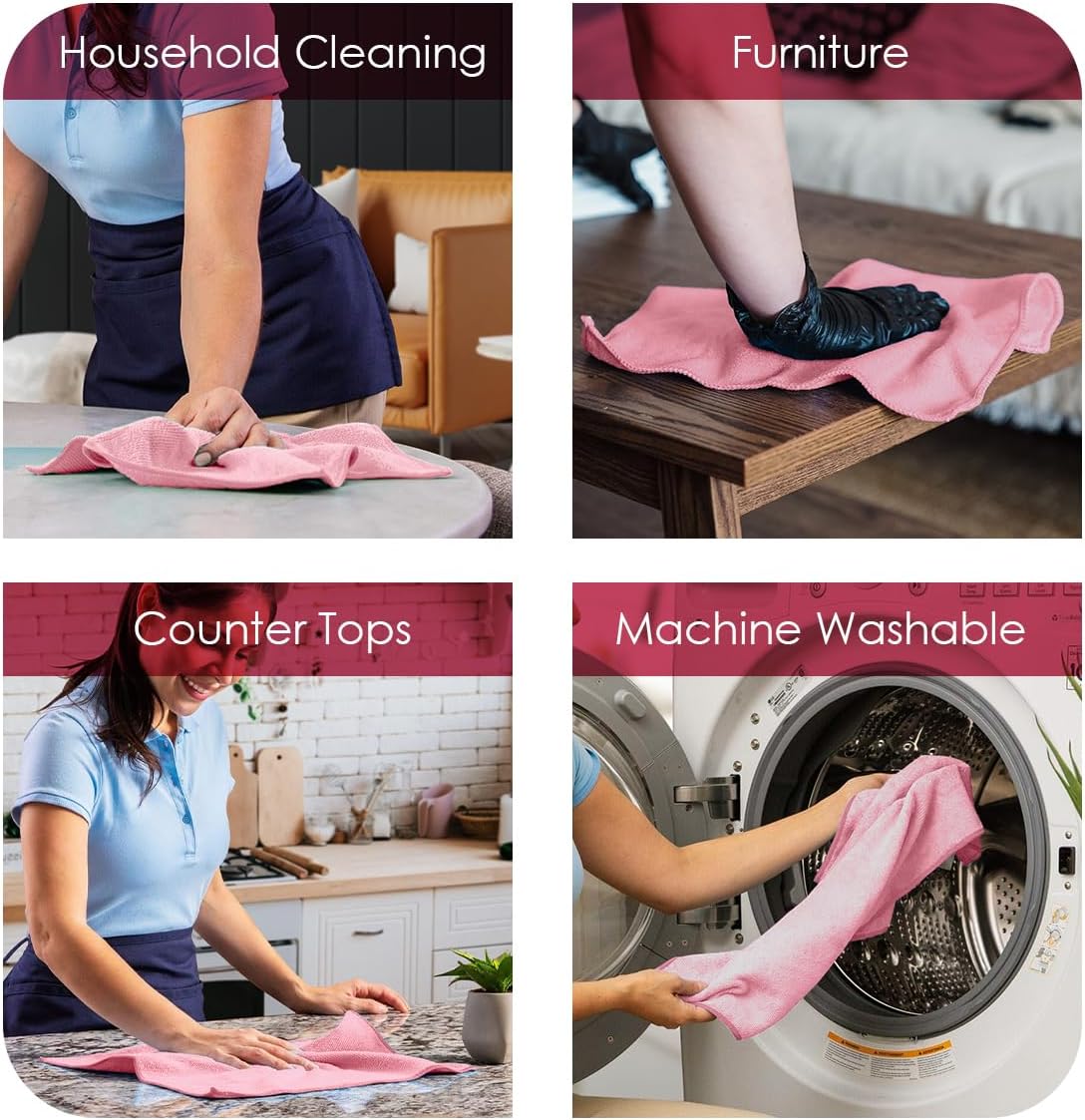 Avalon Towels Microfiber Cleaning Cloths (Value Pack of 36) Size 16" x 16", Highly Absorbent