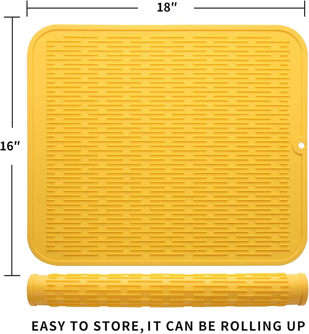 Silicone Dish Drying Mat for Multiple Usage,Easy clean,Eco-friendly,Heat-resistant Silicone Mat for