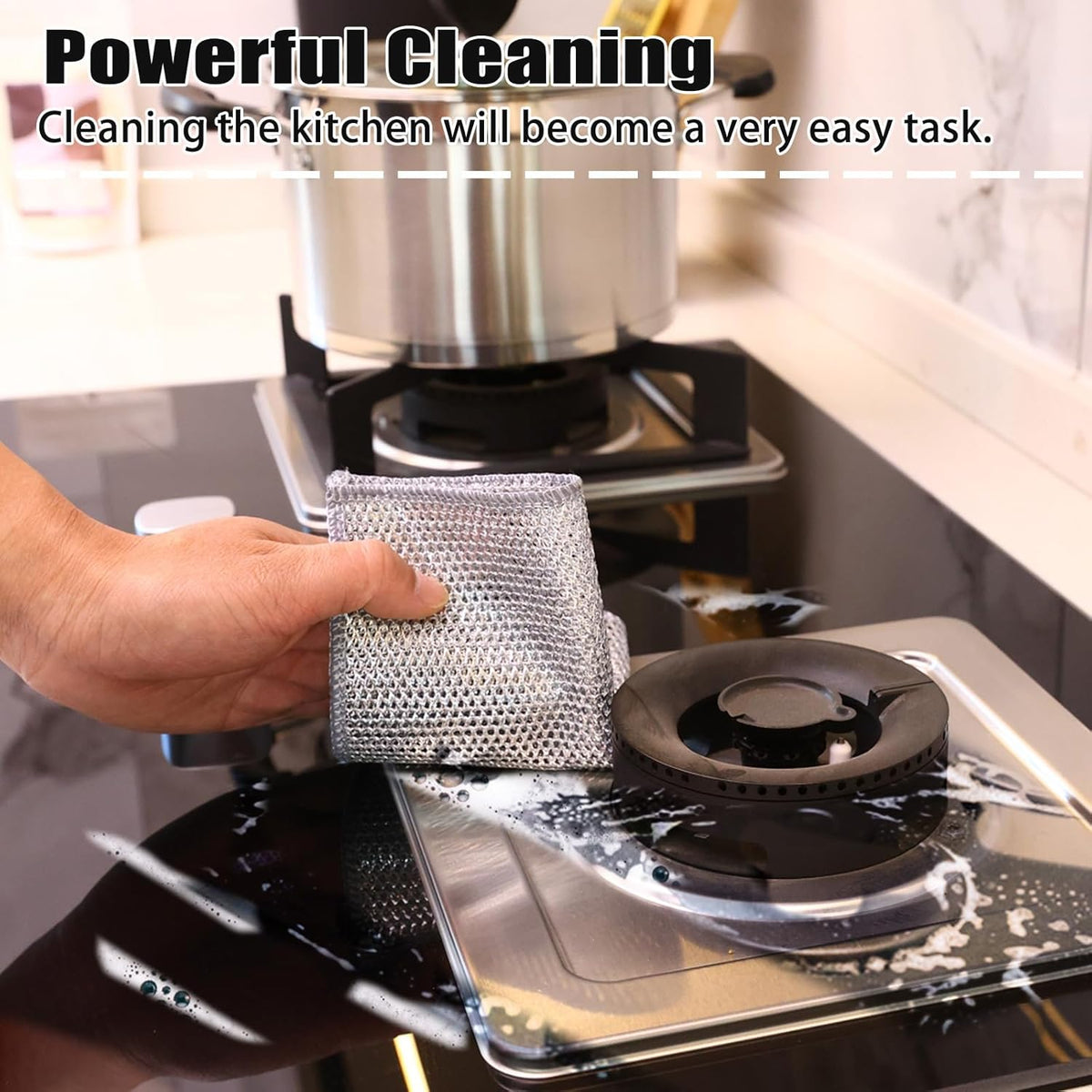 Navona 30 Pcs New Upgrade Steel Wire Dishcloth,Double-Layer Steel Wire Cleaning Cloth,Powerful