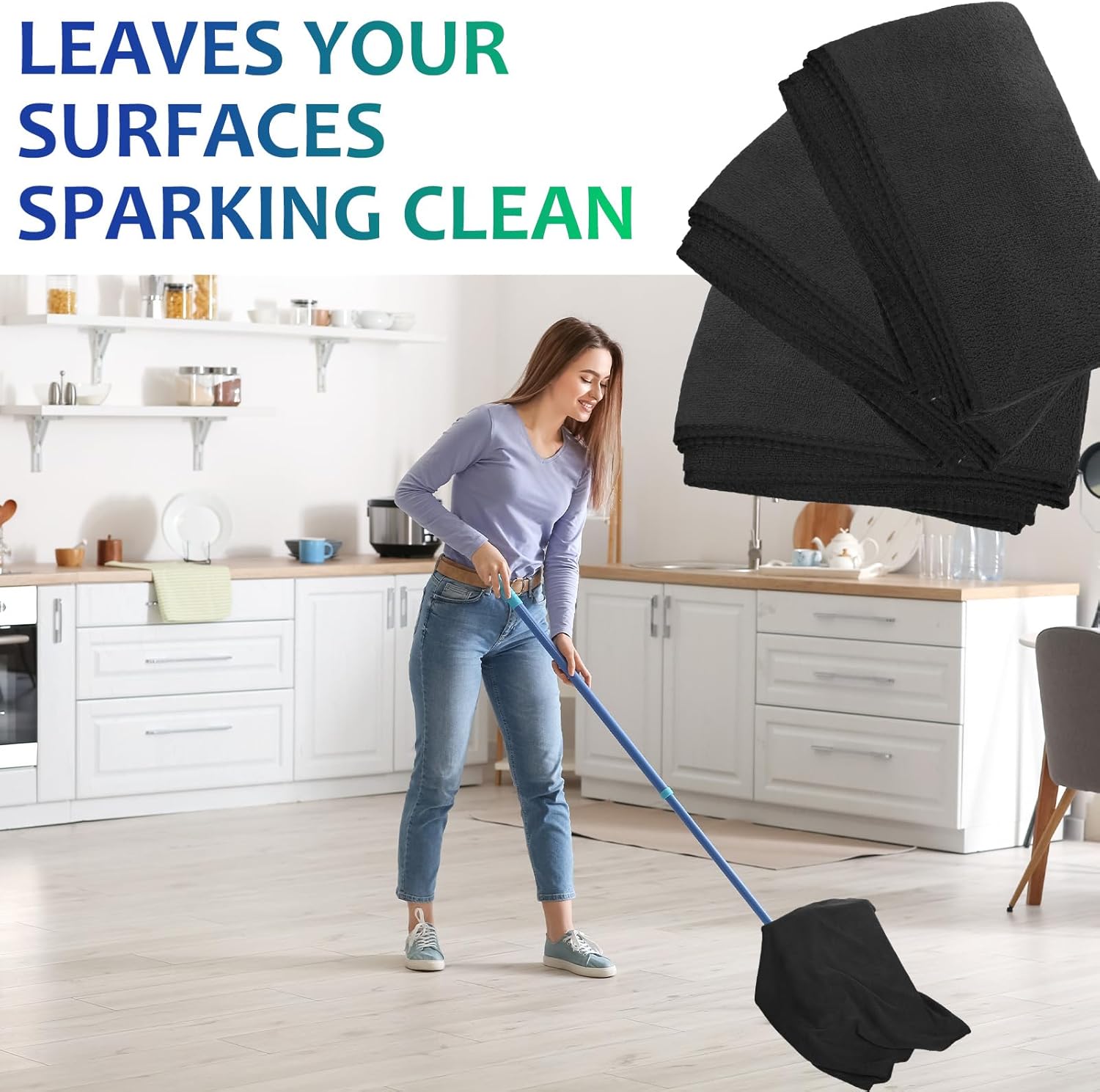 Newwiee 6 Pcs Extra Large Microfiber Cleaning Cloth 30" x 20" Washable Reusable Microfiber Towel