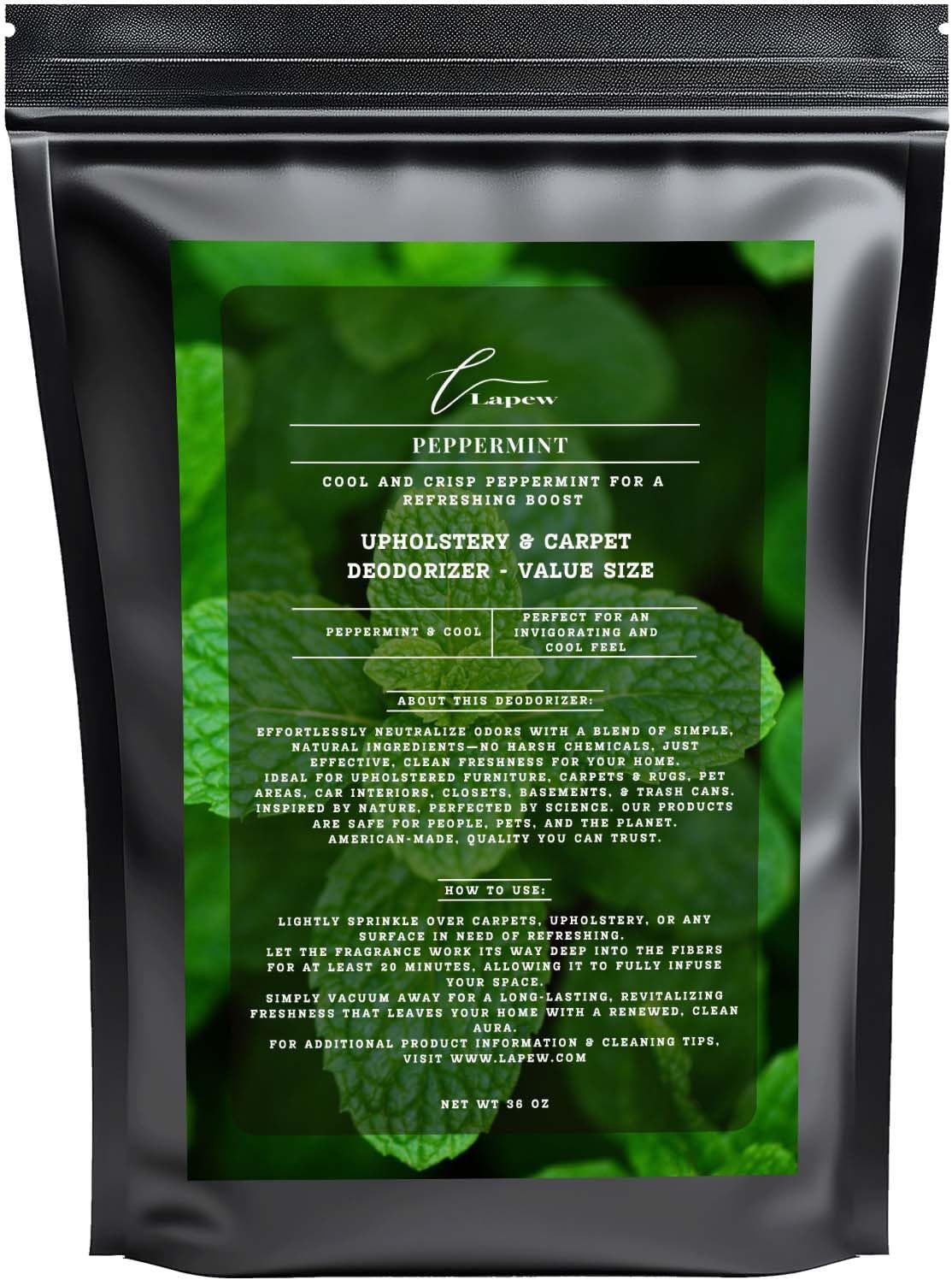 Peppermint Carpet Freshener Powder Refill 36 oz | Powerful Odor Eliminator for Home | Upholstery
