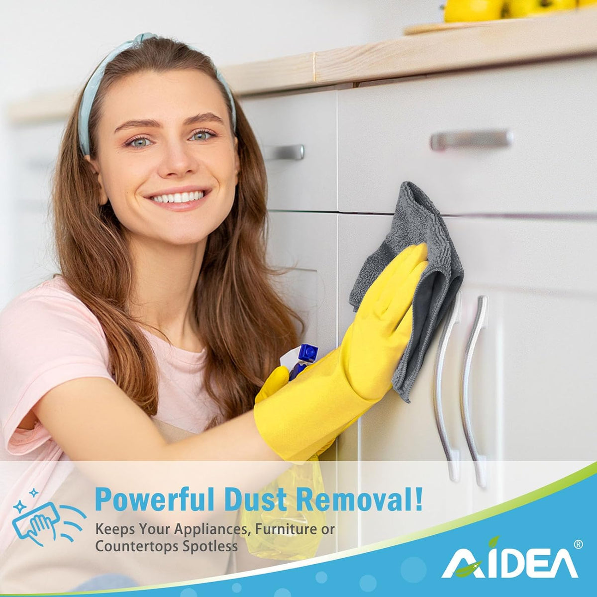 AIDEA Microfiber Cleaning Cloth-12PK, Soft Microfiber Towels for Cars, Absorbent Cleaning Rags
