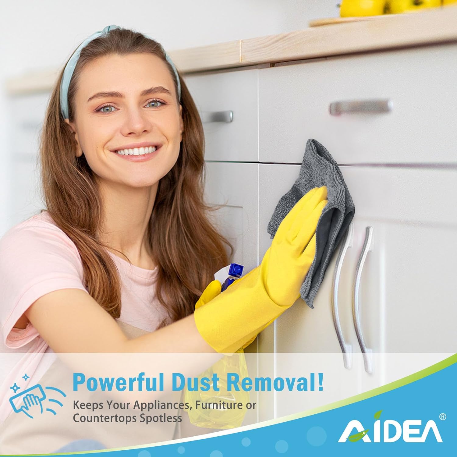 AIDEA Microfiber Cleaning Cloth 100PK, Soft Microfiber Towels for Cars, Absorbent Cleaning Rags