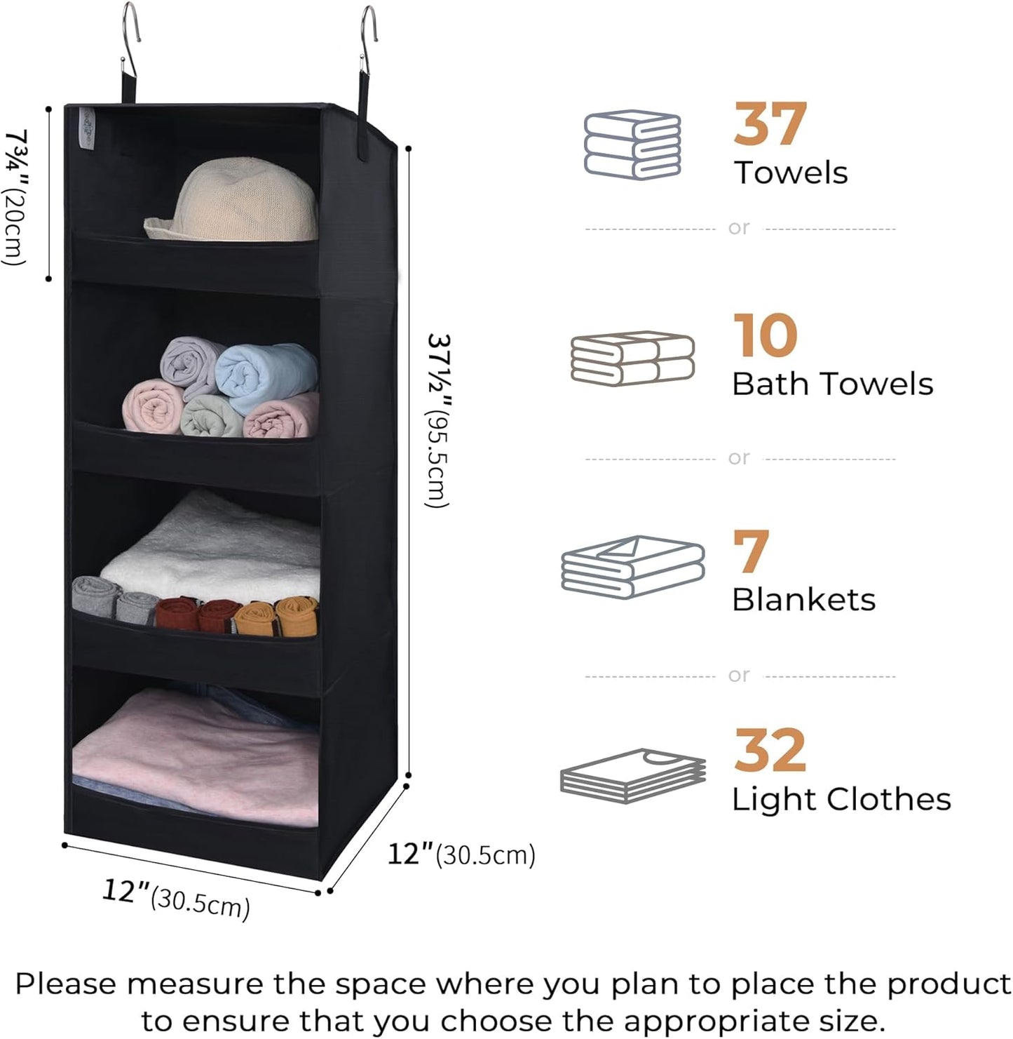 GRANNY SAYS 4-Shelf Hanging Organizer, Closet Hanging Shelves, Closet Hanging Storage Organizers