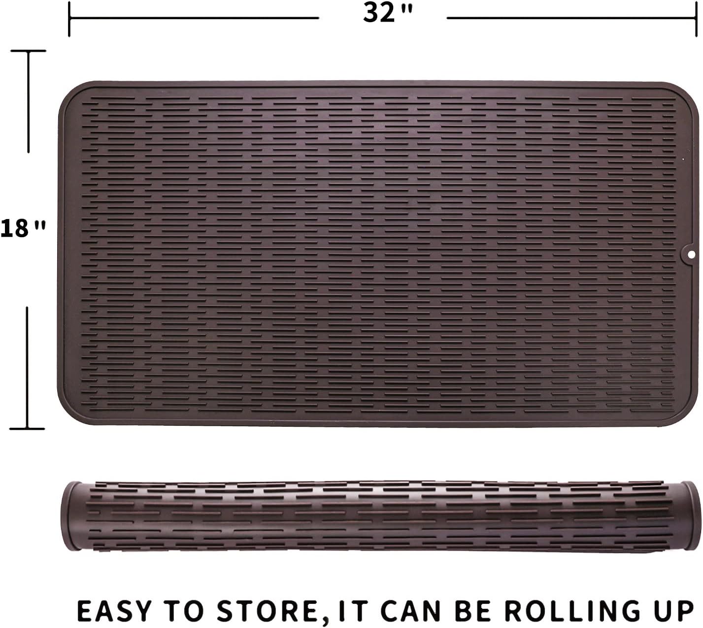 Silicone Dish Drying Mat for Multiple Usage,Easy clean,Eco-friendly,Heat-resistant Silicone Mat for