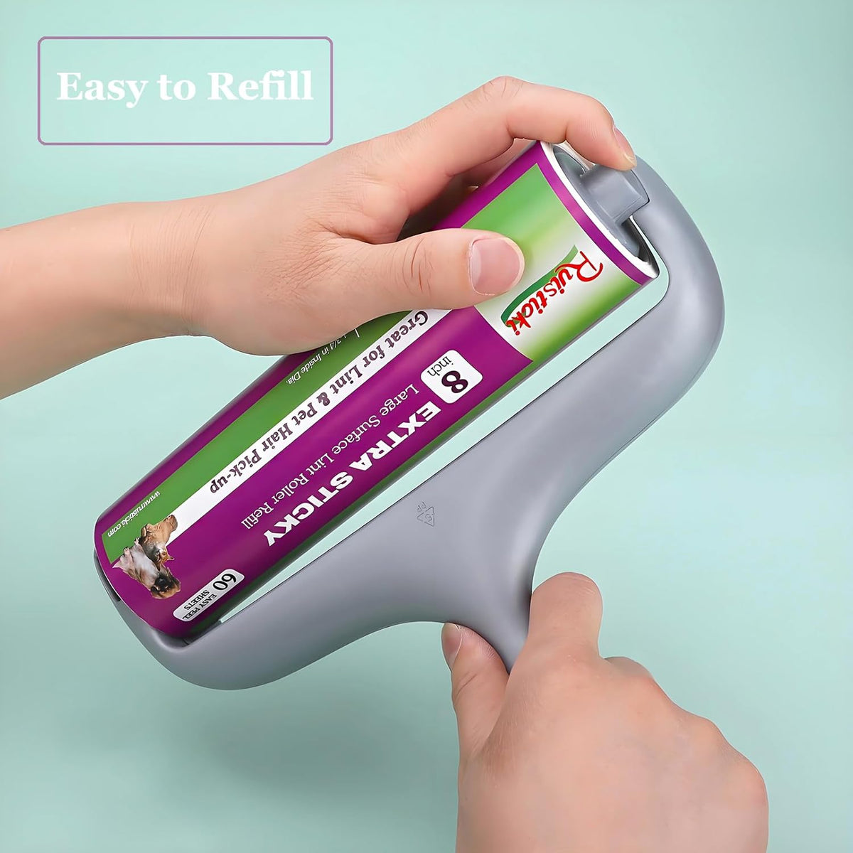8 inch Large Surface Roller Refill Compatible with Scotch-Brite Pet Hair Pickup Extra Sticky Large