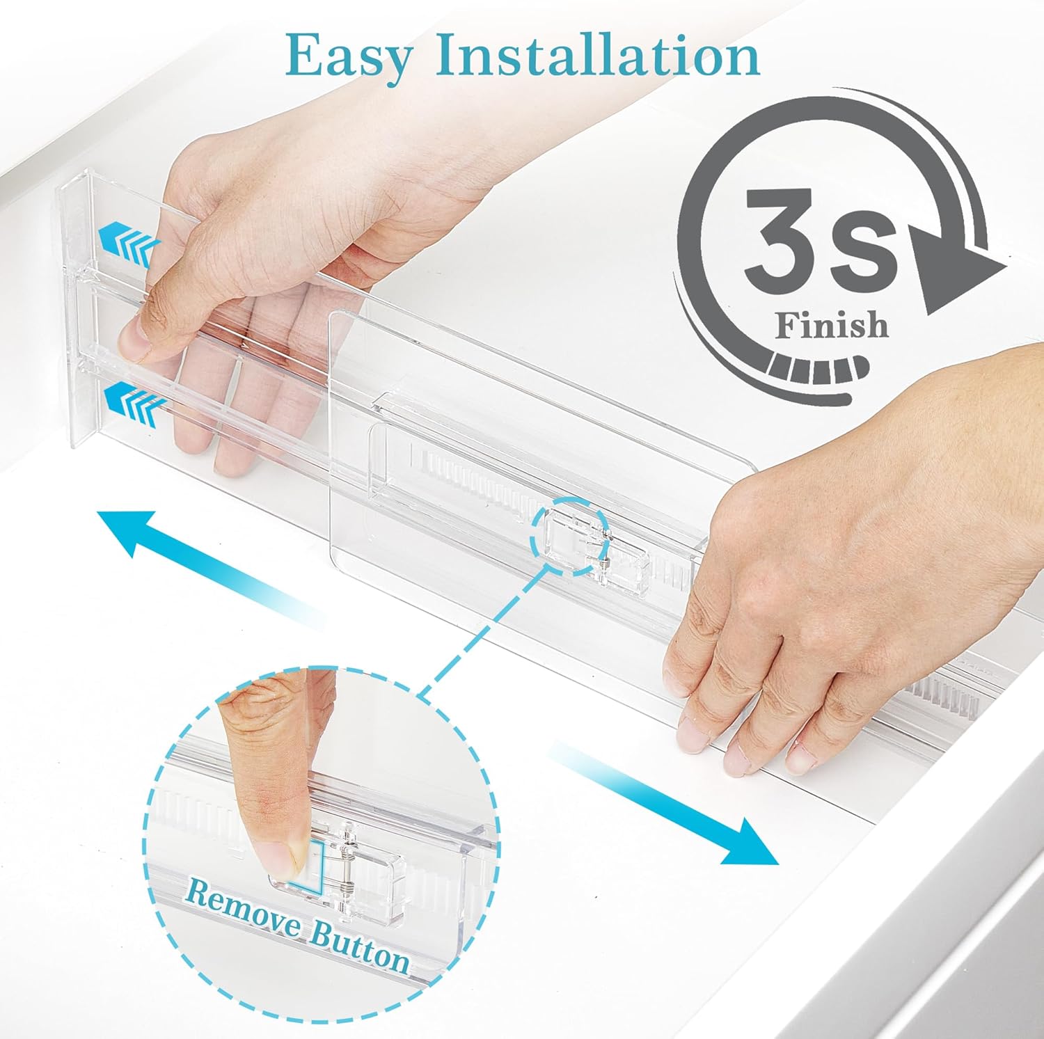 Vtopmart 18 Pack Drawer Dividers for Clothes, 4" High 10.2"-16.6" Adjustable Expandable Dresser