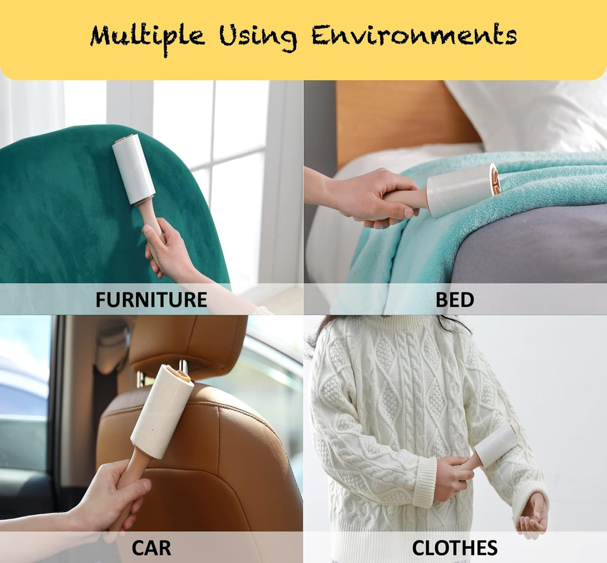 Extra Sticky Lint Roller Refills Only, Total 400 Easy Tear Sheets, Insert Tube Measures 1.5" and