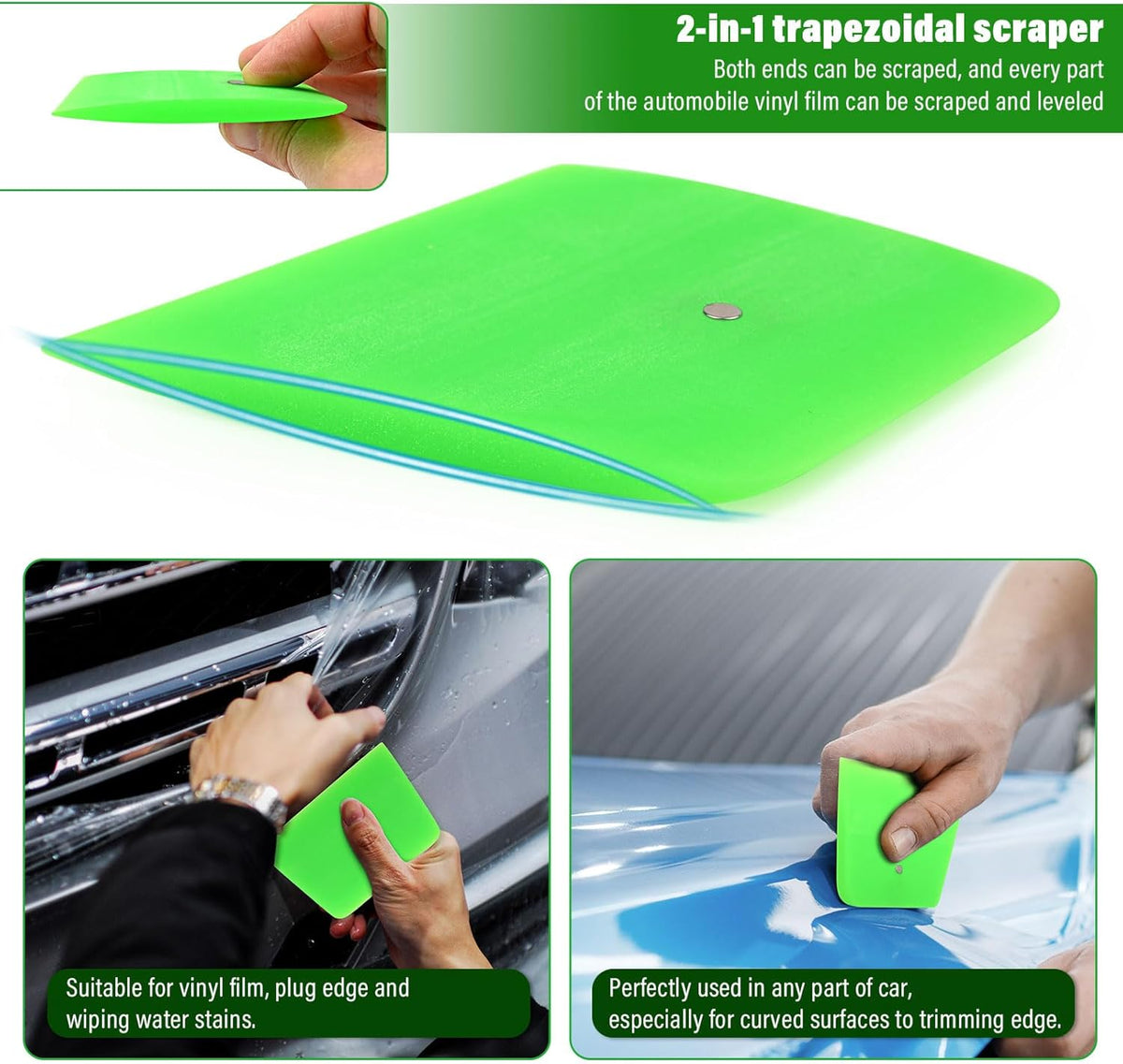 NEWISHTOOL 6 Pcs Magnetic PPF Squeegee Window Tint Tools Auto Car Paint Protection Film Install