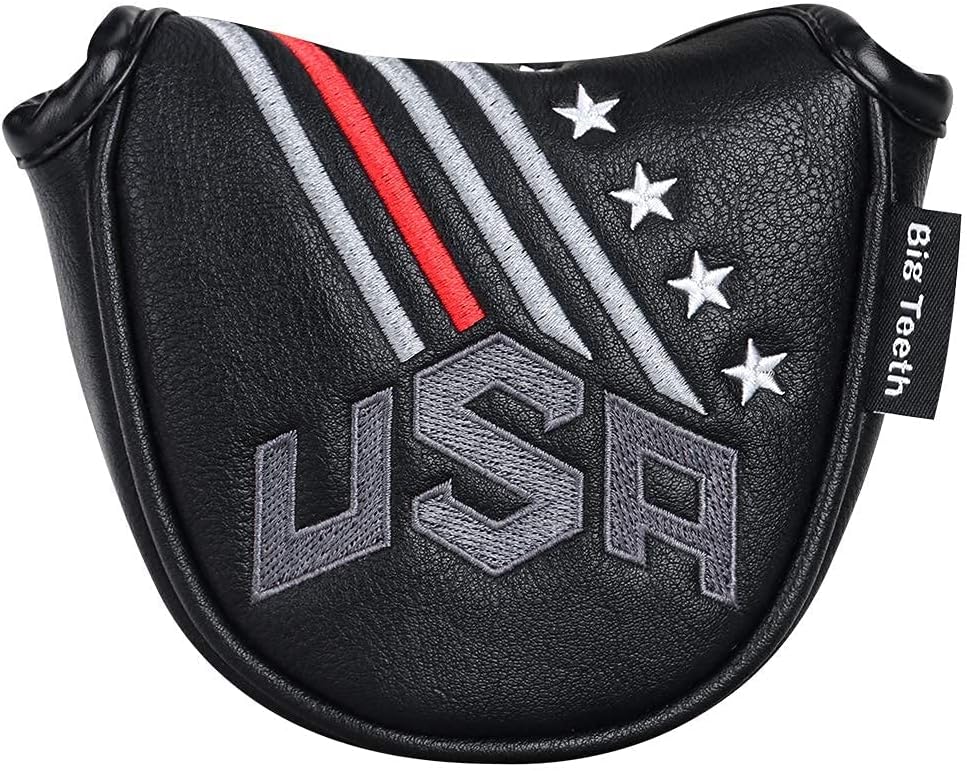 Big Teeth Golf Cover USA Stripe and Star Headcover Covers, Driver Fairway Wood Hybrid Headcovers