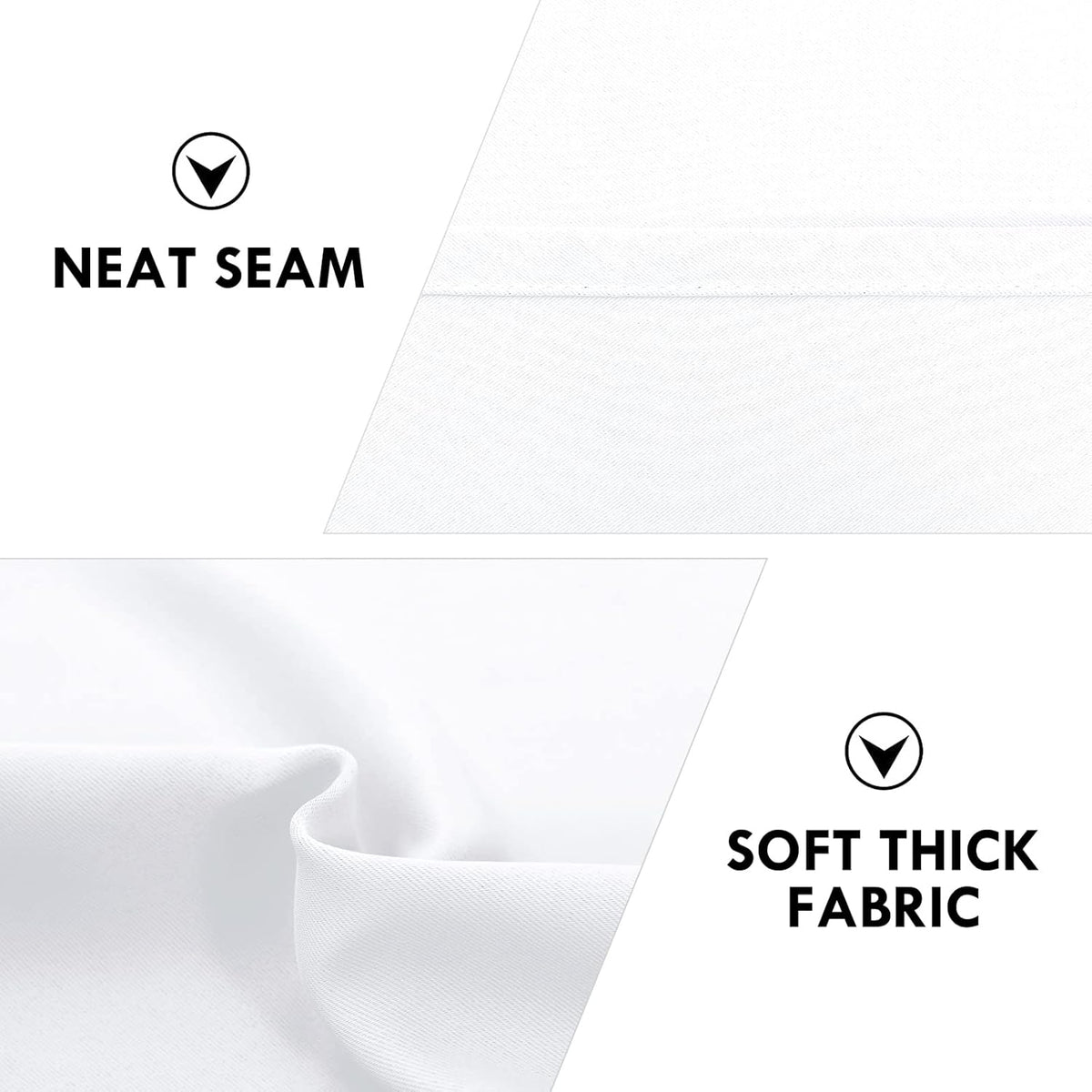 DWCN White Curtains for Living Room Thermal Insulated, 50% Light Blocking Curtains for Bedroom
