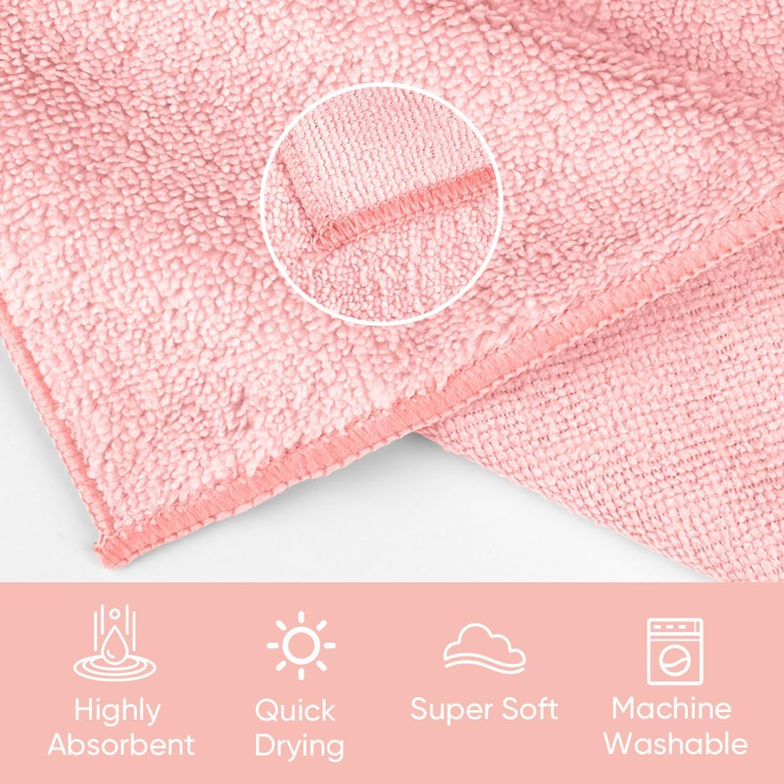 HOMEXCEL Microfiber Washcloths 12 Pack, Highly Absorbent and Soft Face Towel, Multi-Purpose Wash