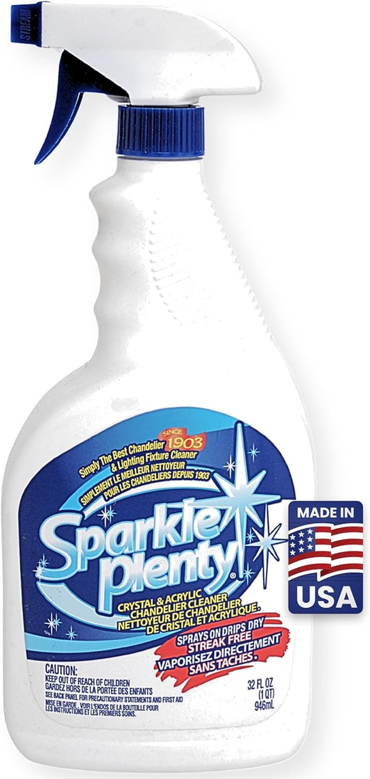Sparkle Plenty Chandelier Cleaner Drip Dry Spray No Wipe - Dust Remover & Streak Free Glass Cleaner