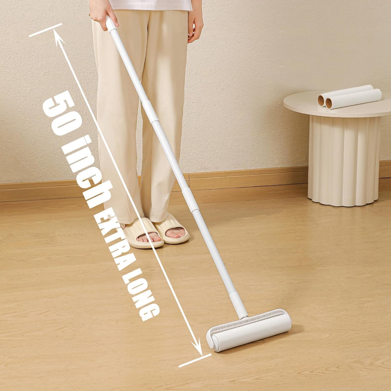 YHPDVI Lint Roller for Pet Hair – 7.5" Extra Wide Sticky Roller with 2 Refills & Long Handle |