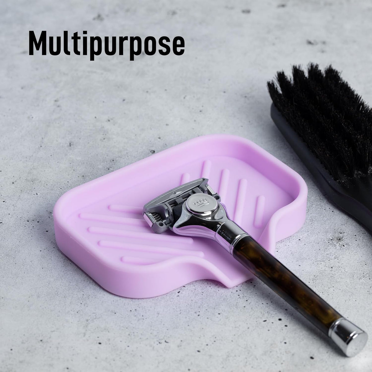 Zulay Small Silicone Sponge Holder (4.9x3.3”) – Space-Saving Sink Organizer Tray for Sponge, Soap