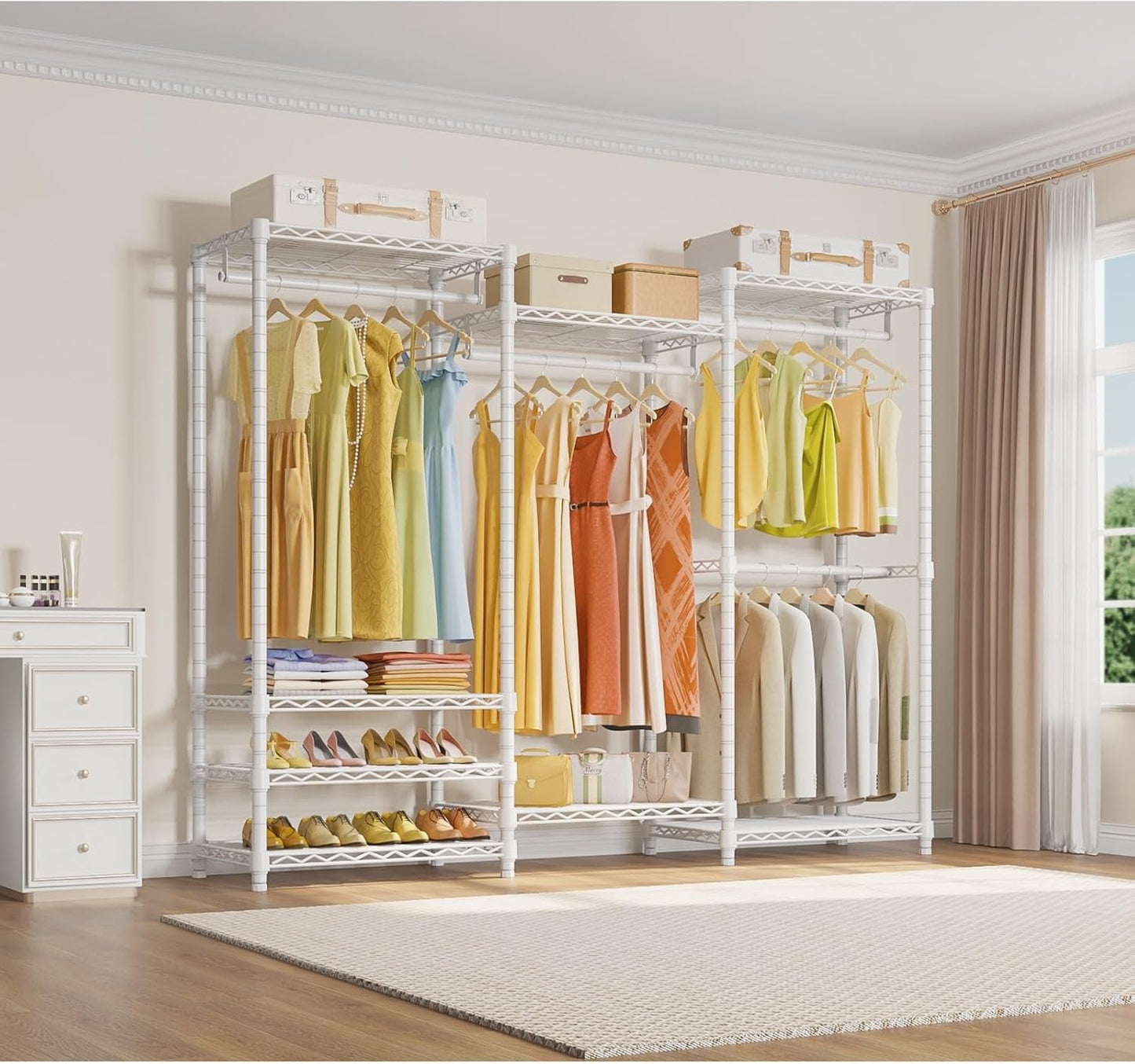VIPEK V5 Portable Closet Wardrobe Heavy Duty Clothes Rack, Freestanding Clothing Racks with 4 Hang
