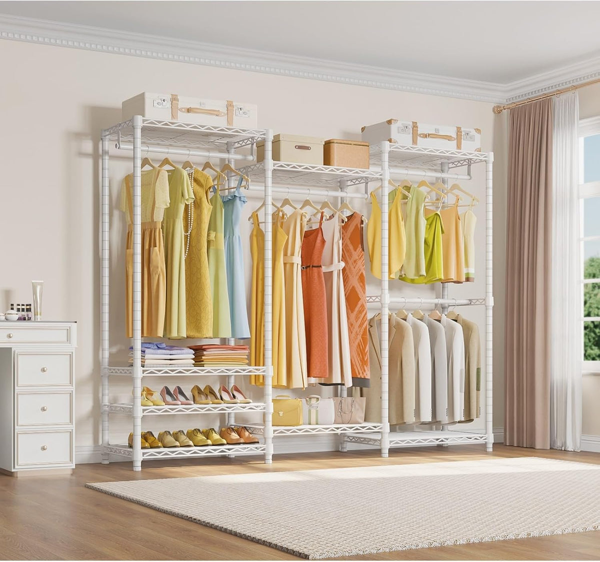 VIPEK V5 Portable Closet Wardrobe Heavy Duty Clothes Rack, Freestanding Clothing Racks with 4 Hang