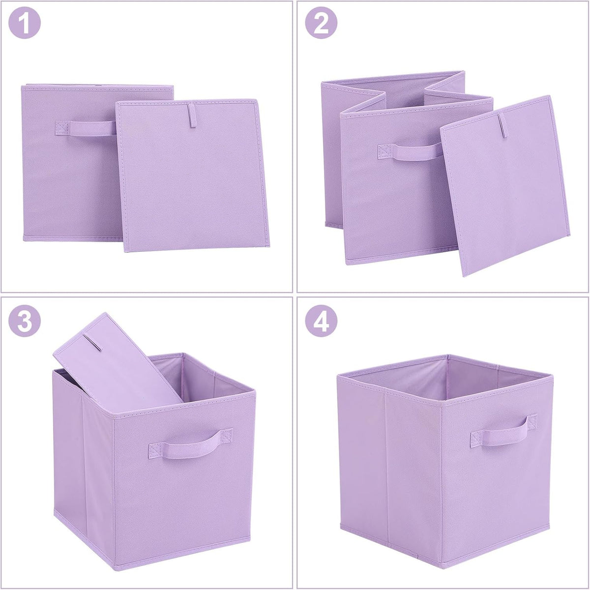 Stero 13x13x13 Inch Fabric Storage Bins 6 Pack Fun Colored Durable Storage Cubes with Handles