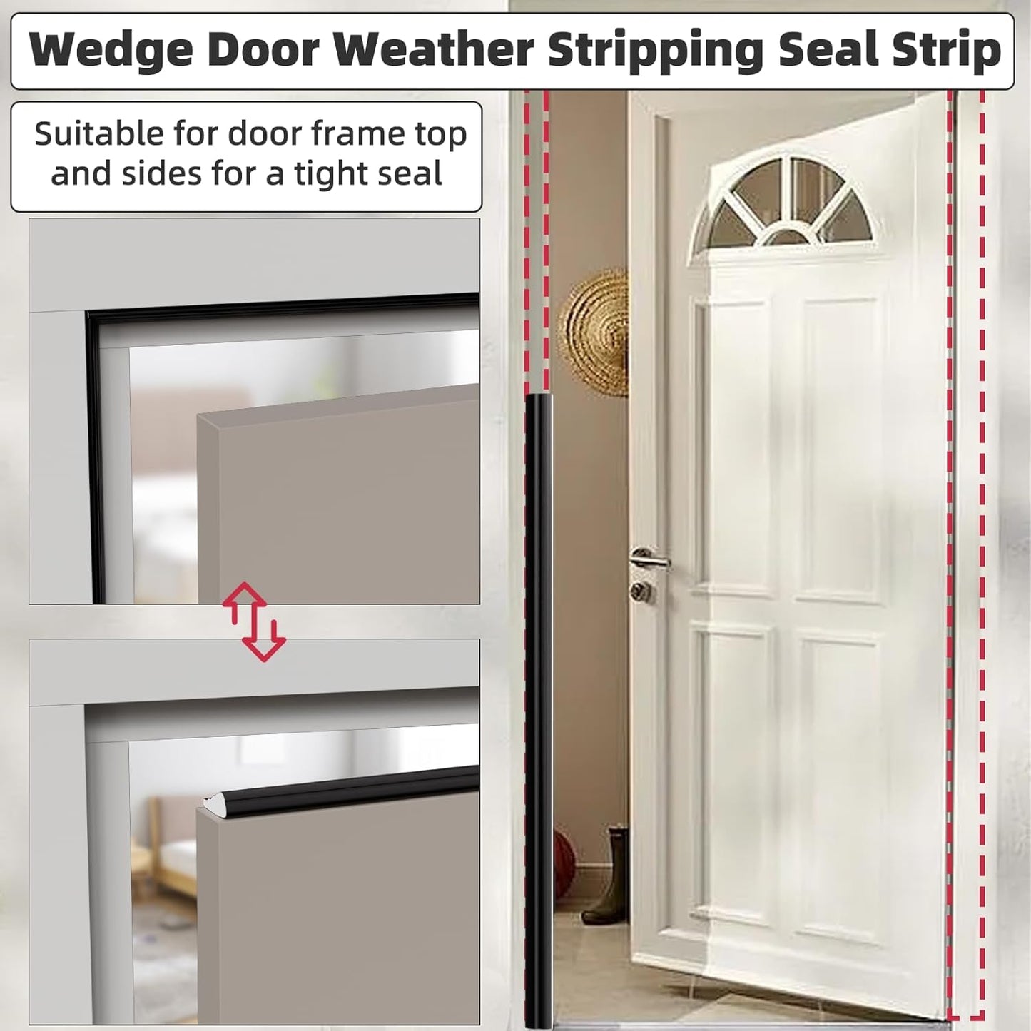 9.8 Ft Weather Stripping Seal Strip for Doors/Windows,Soundproofing Window Insulation Draft Stopper