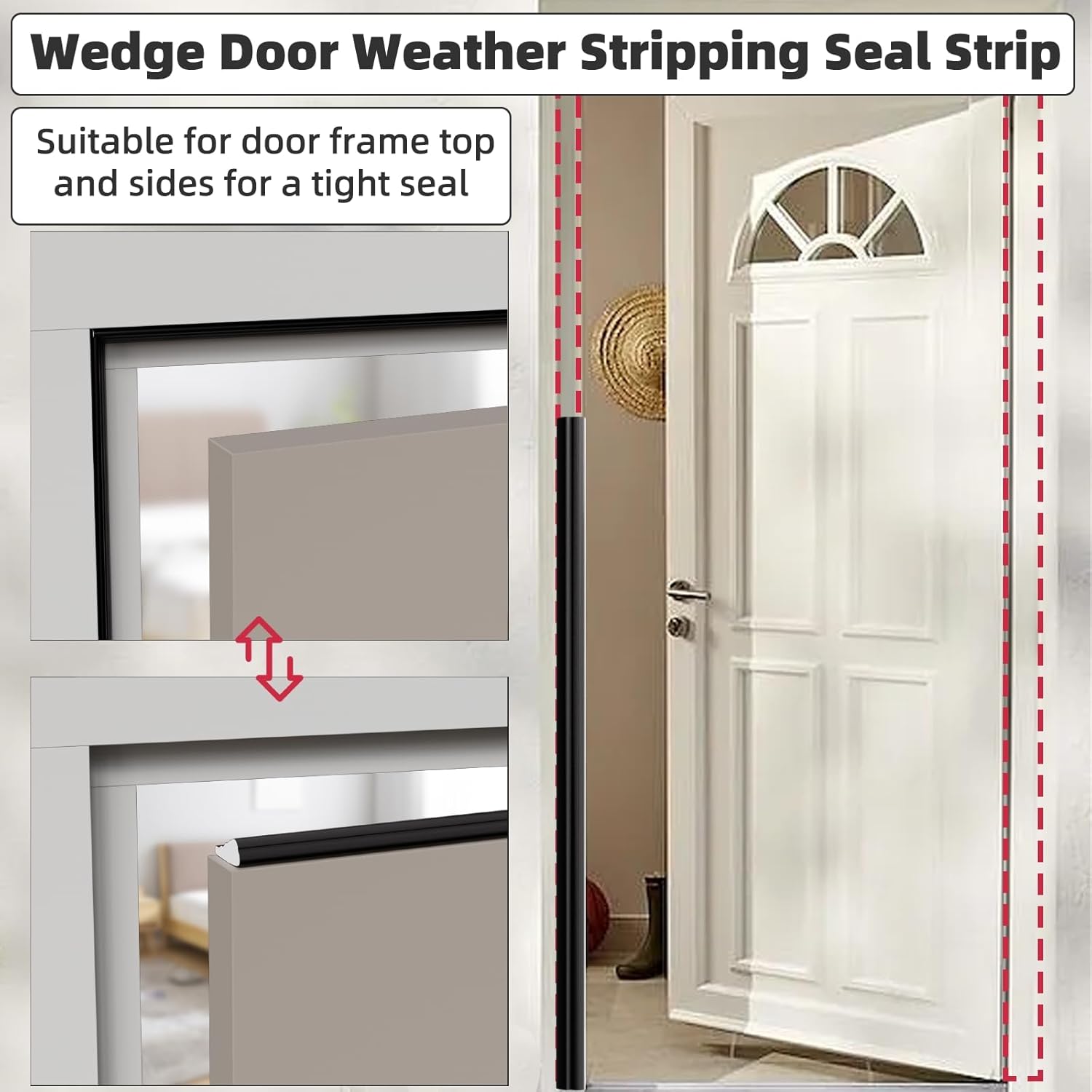 9.8 Ft Weather Stripping Seal Strip for Doors/Windows,Soundproofing Window Insulation Draft Stopper