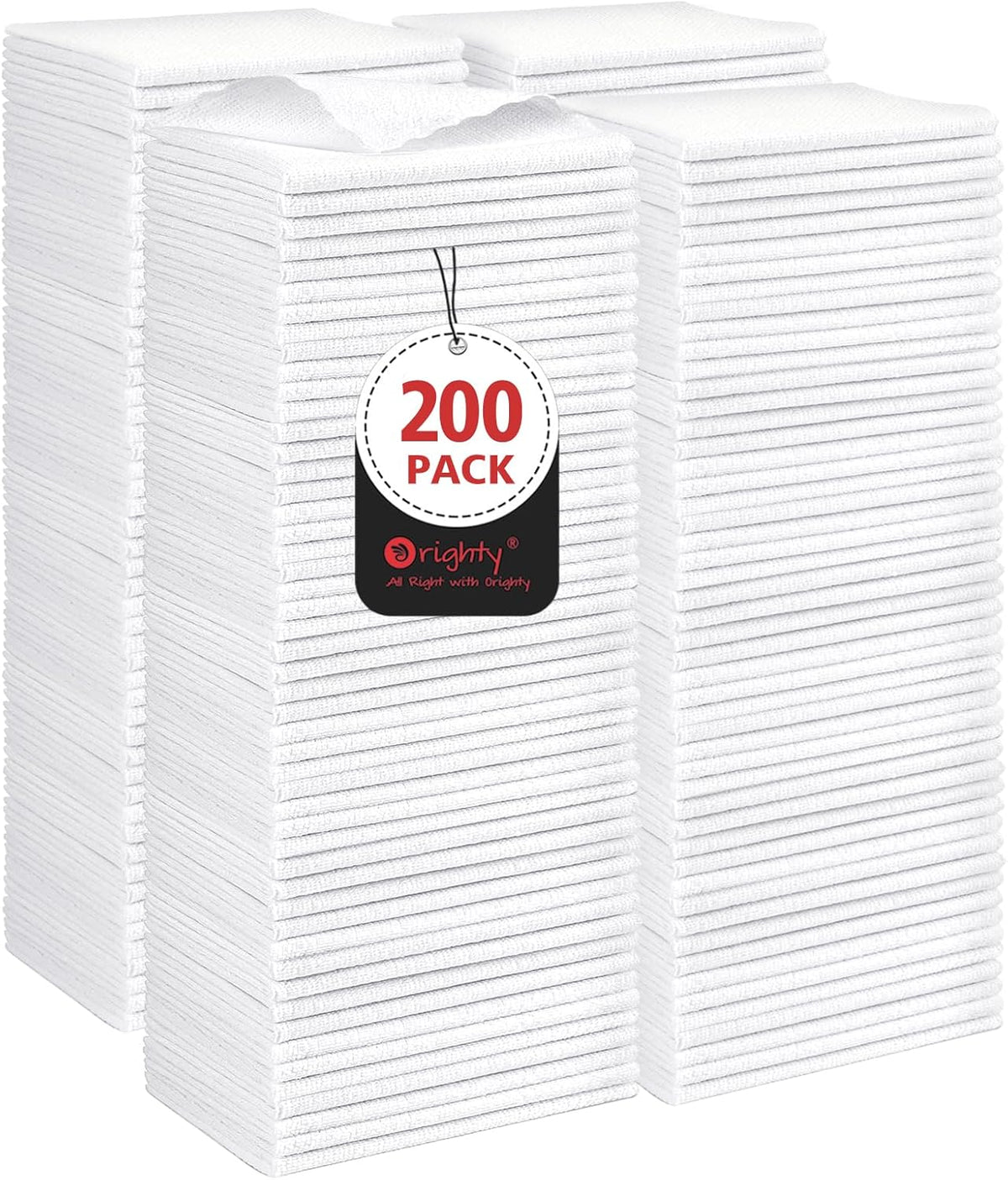 Orighty Cleaning Cloths Bulk, 200 Pack Shop Rags Reusable, Multi-Purpose Shop Towels for Cars