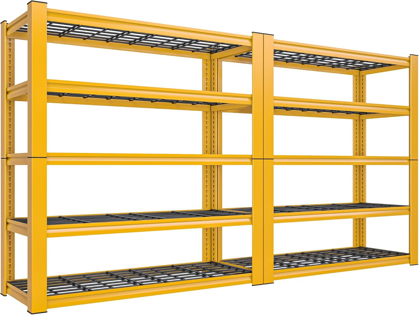 REIBII 72''H Garage Shelving 3010 LBS Storage Shelves Adjustable Metal Shelving 5 Tier Metal