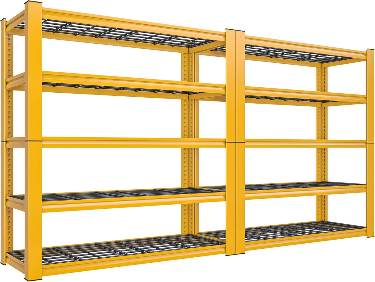 REIBII 72''H Garage Shelving 3010 LBS Storage Shelves Adjustable Metal Shelving 5 Tier Metal