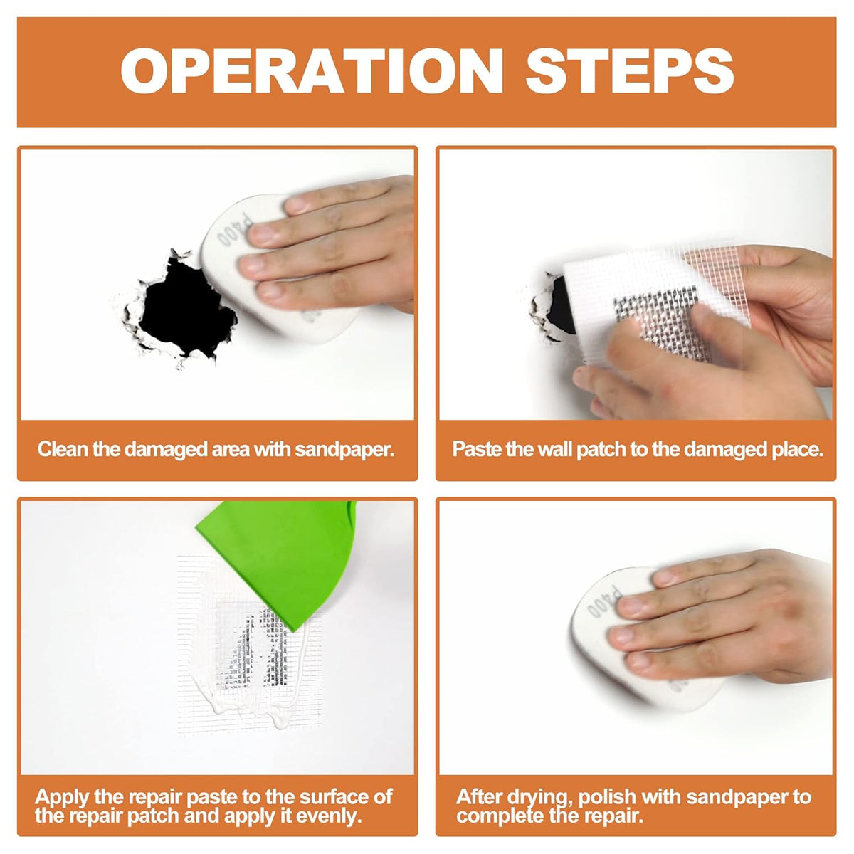 Drywall Repair Kit,Drywall Patch Repair Kit,2/4/6/8inch Self Adhesive Repair Patch,Quick Repair